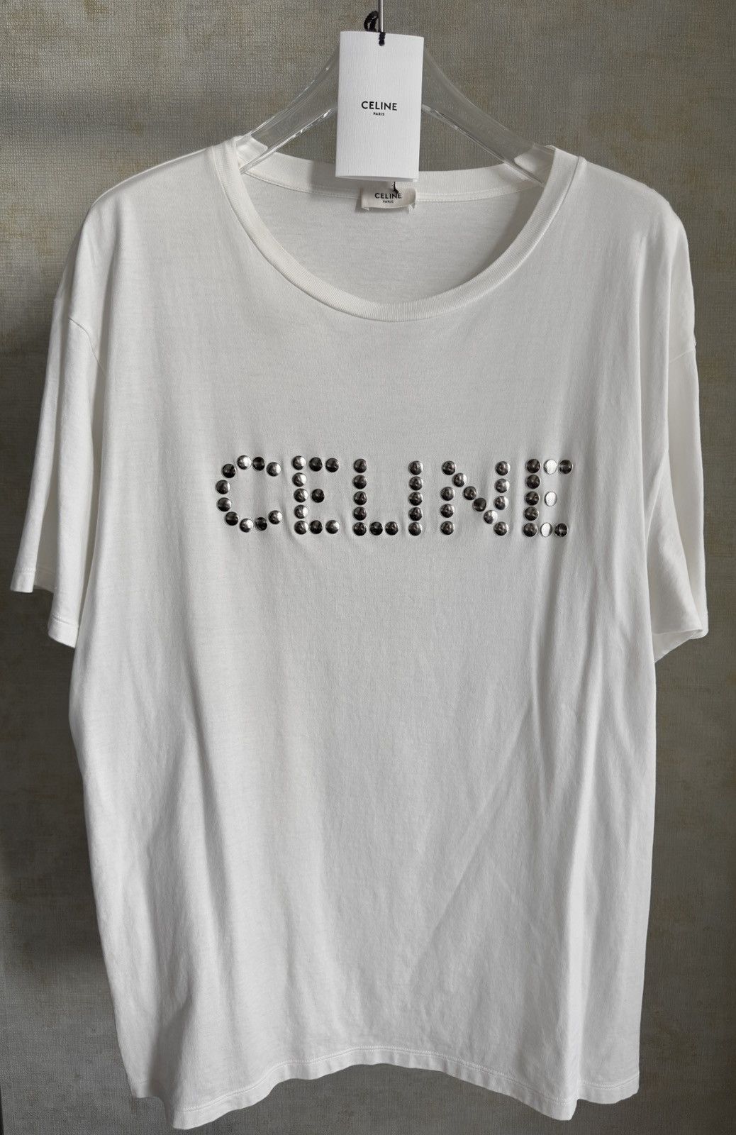 Celine Celine by Hedi Slimane studded logo T-Shirt Size US XL / EU 56 / 4 - 1 Thumbnail