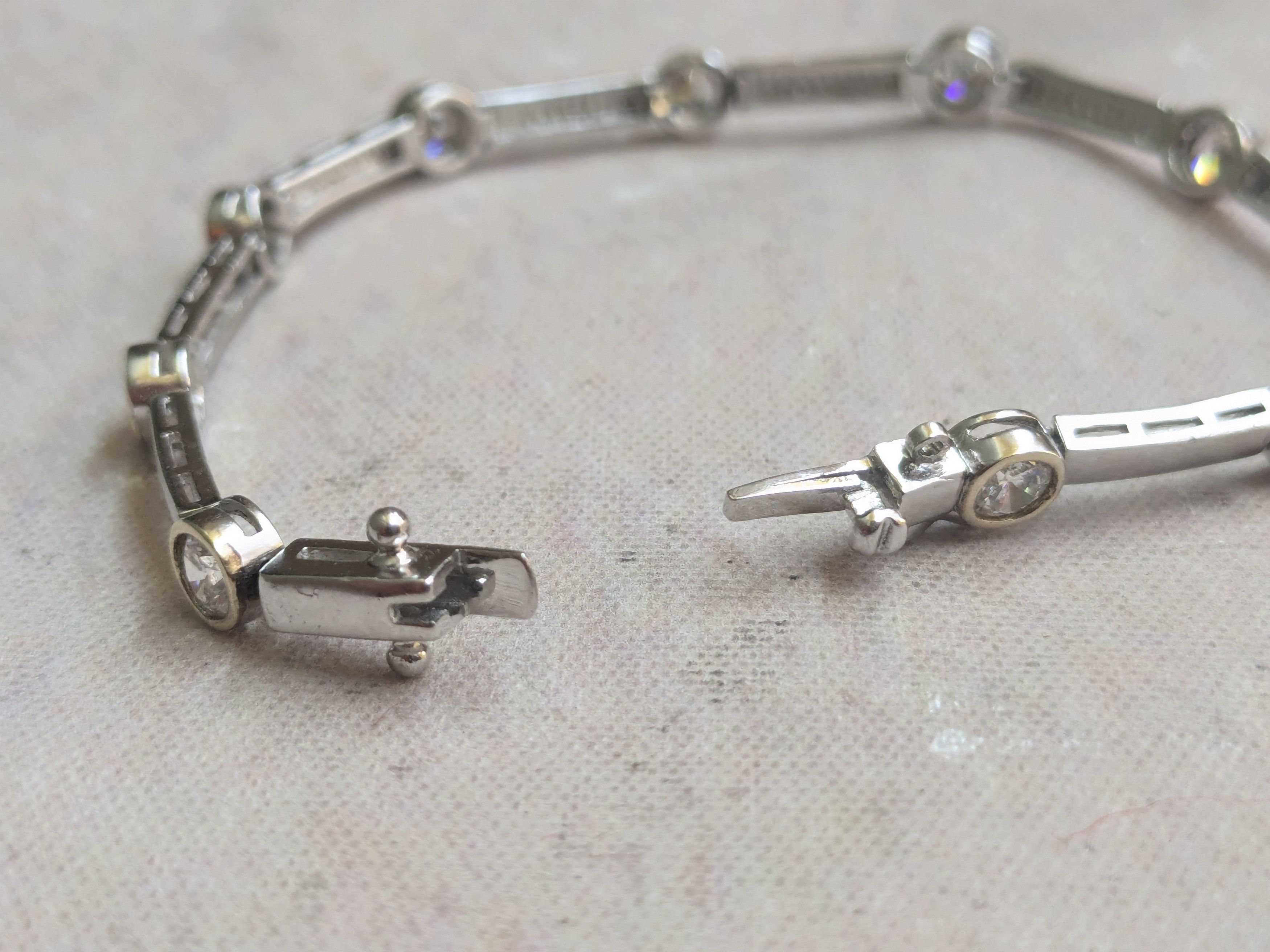 Sterling Silver Sterling Silver Tennis Bracelet 6.75" Clear CZ Size ONE SIZE - 9 Thumbnail