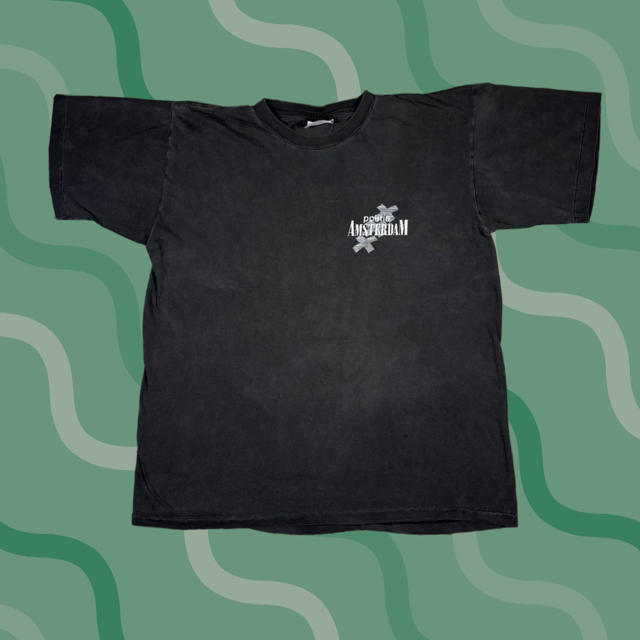 Vintage VINTAGE Politie Amsterdam T Shirt Black Single Stitch Faded Adult XL 90s Size US XL / EU 56 / 4 - 1 Thumbnail