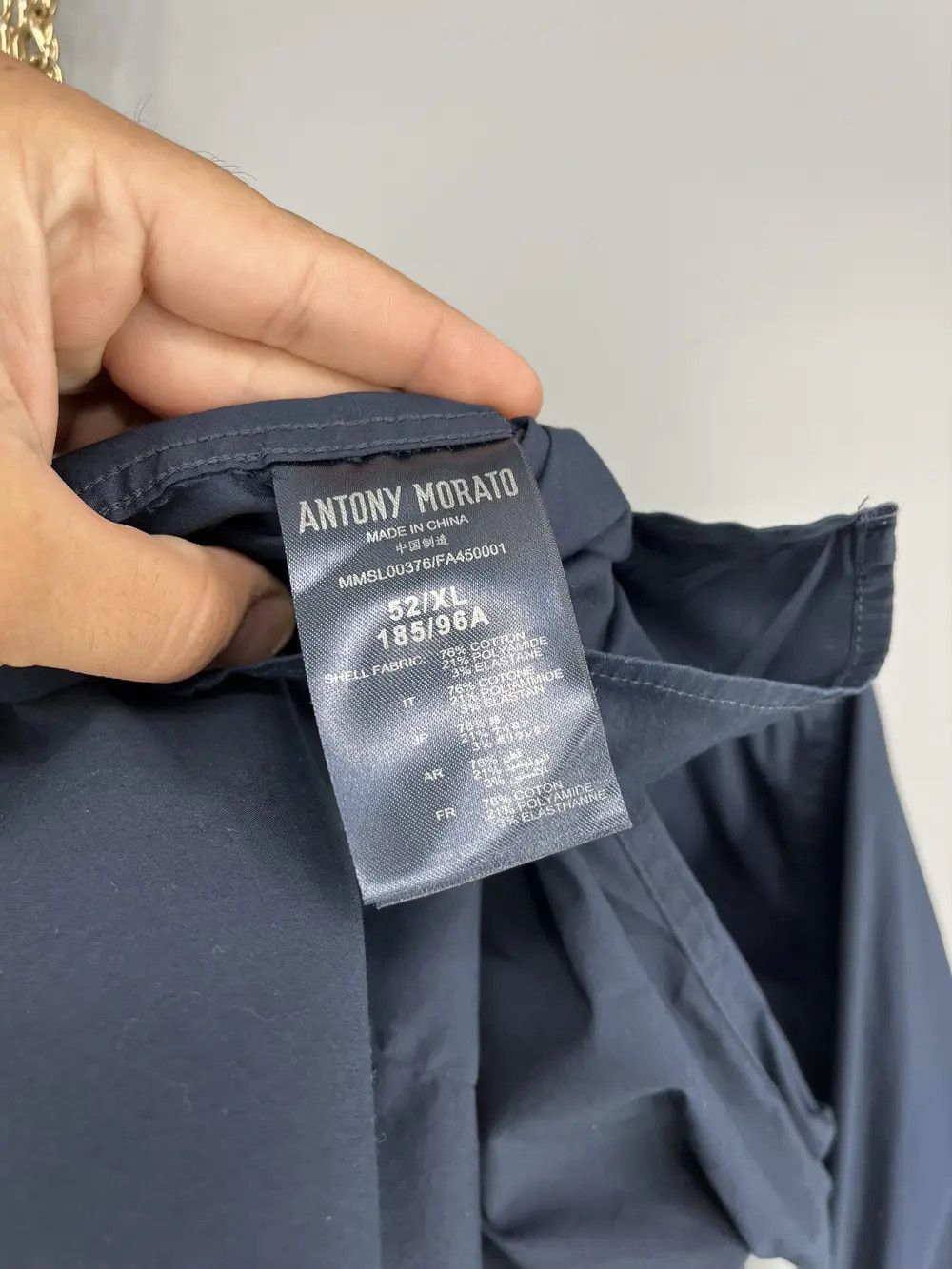 Antony Morato MENS ANTONY MORATO Slim Navy Black Button Casual Dress Shirt Size US M / EU 48-50 / 2 - 7 Thumbnail