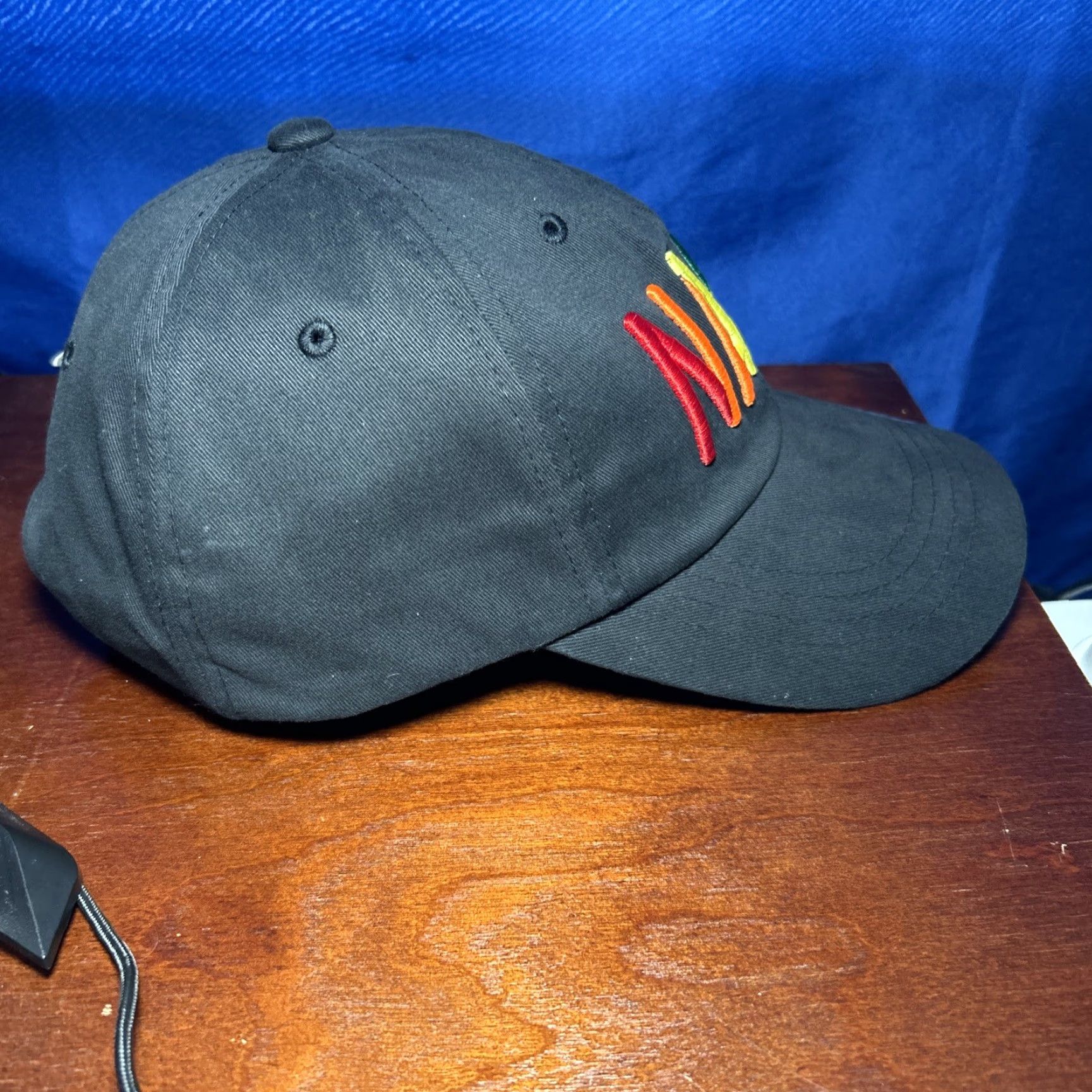 Rainbow The NASH Collection Hat Women One Size Black Rainbow Font Adjustable NWT Size ONE SIZE - 5 Thumbnail