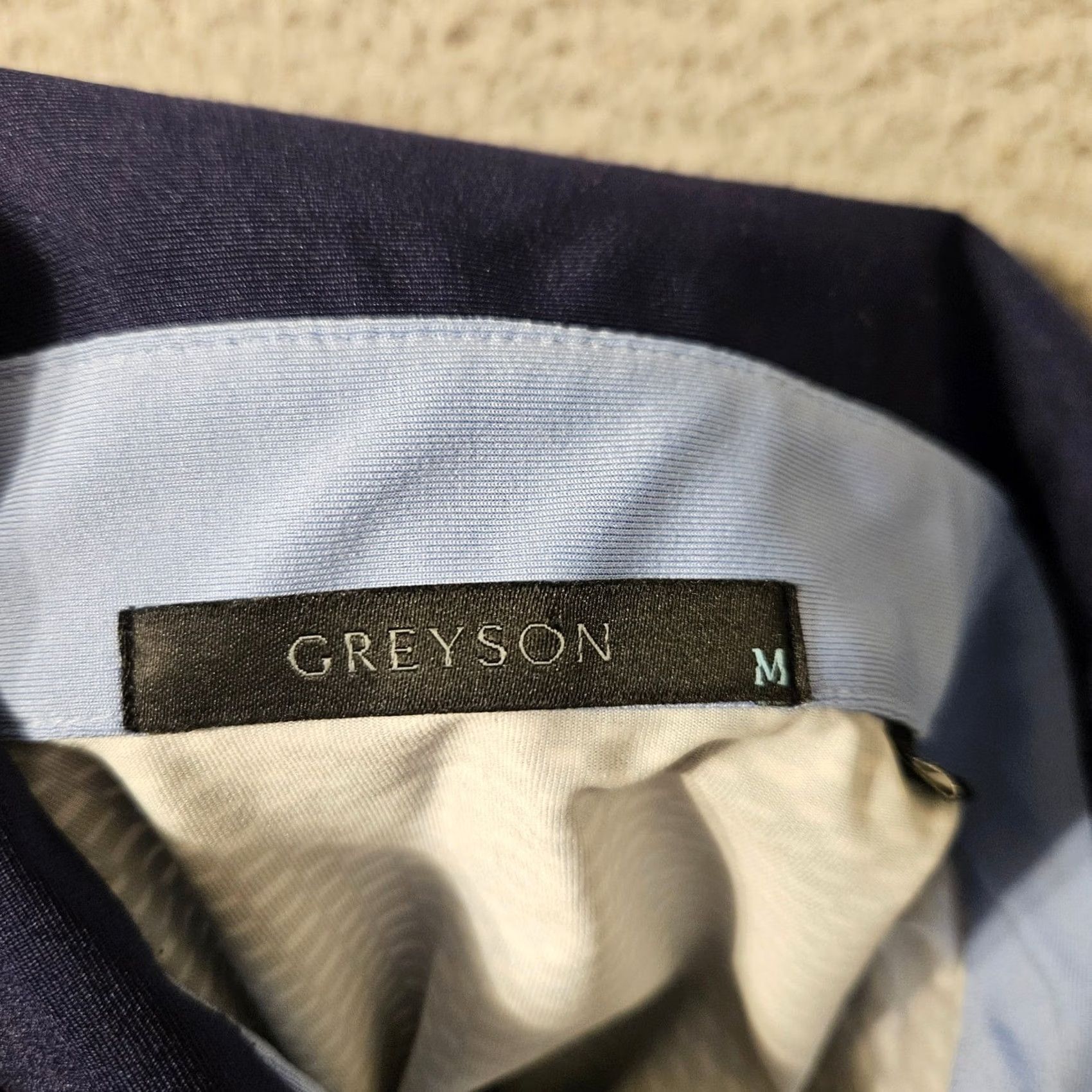 Vintage Greyson Polo Shirt Blue & White Men's Medium Shirt Missing 2 buttons 28" Length 22" Chest M Greyson Size US M / EU 48-50 / 2 - 4 Thumbnail