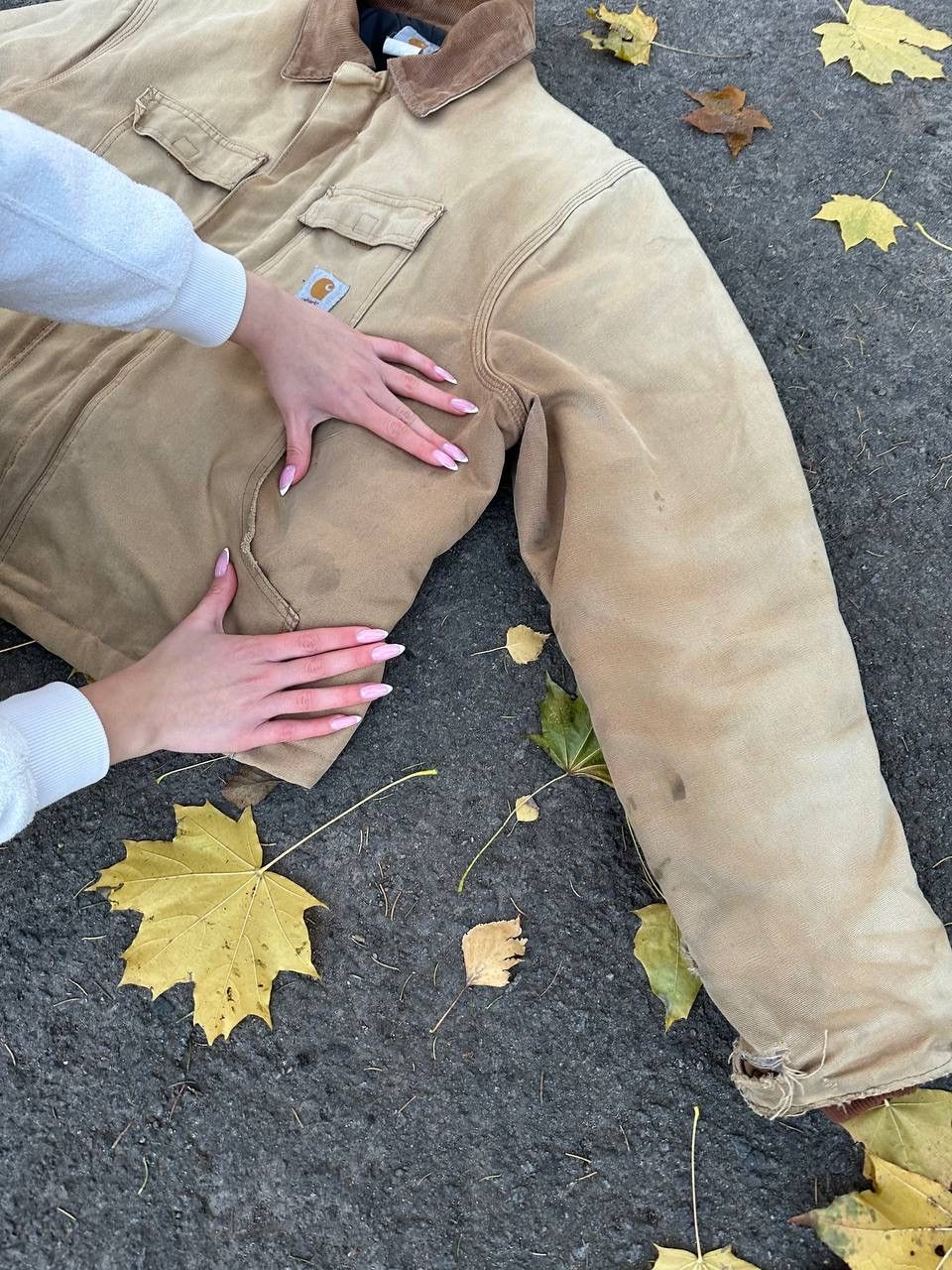 Carhartt 90s Carhartt Work Natural Sun Faded Distressed Detroit Boxy Size US L / EU 52-54 / 3 - 12 Thumbnail