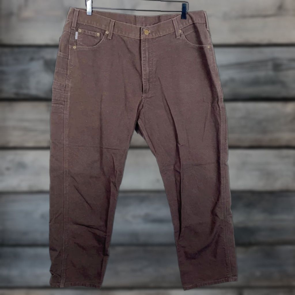 Carhartt Carhartt Pants Carpenter Regular 42 x 32 Brown Canvas Workwear Mens, 40 x 30 Inseam, 100% Cotton, Relaxed Fit, B174 DKB, Vintage No Size US 40 / EU 56 - 1 Thumbnail