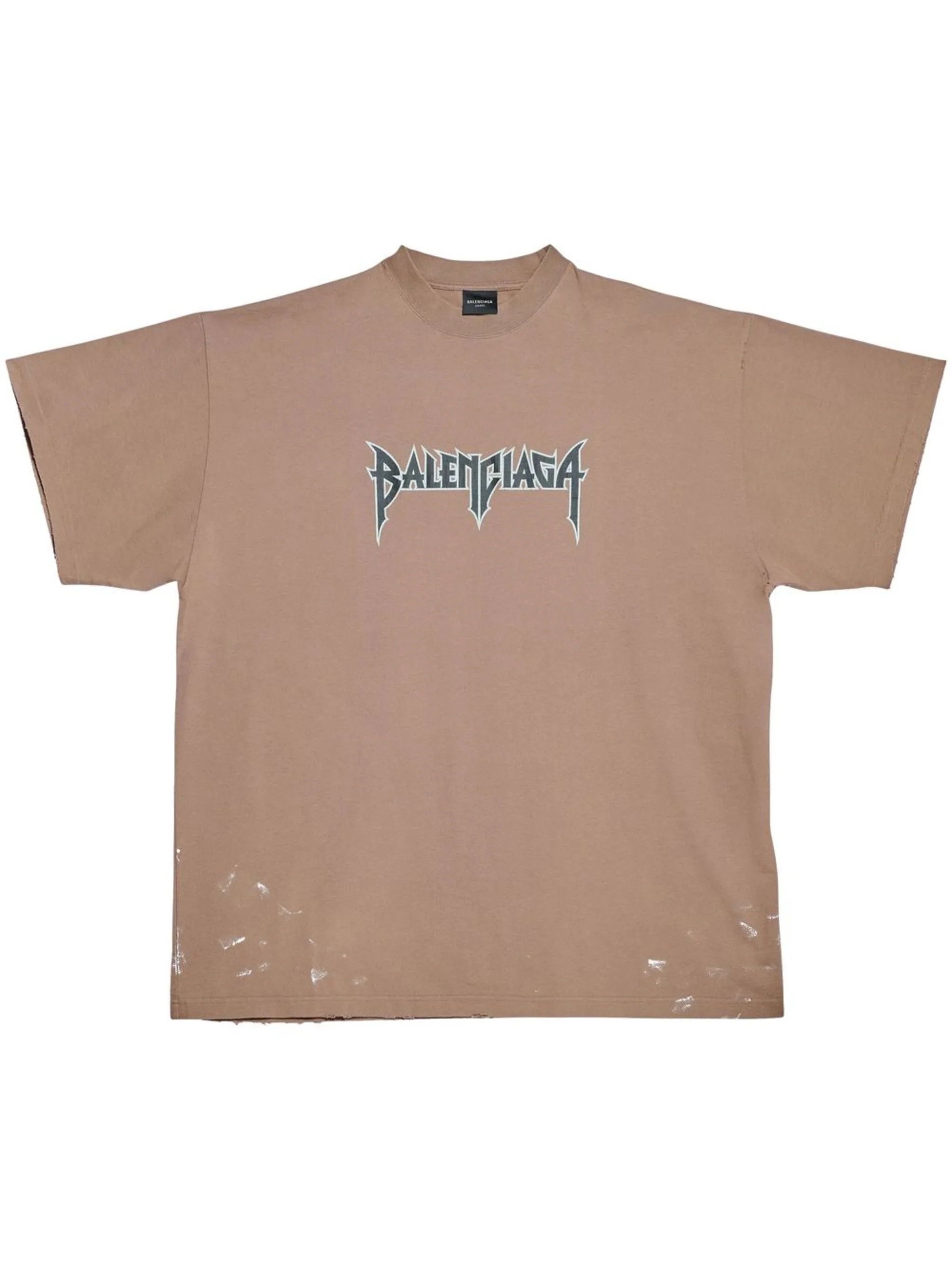 image of Balenciaga O1Mt1Gz0524 Oversized Metal T-Shirt In Brown, Women's (Size XL)