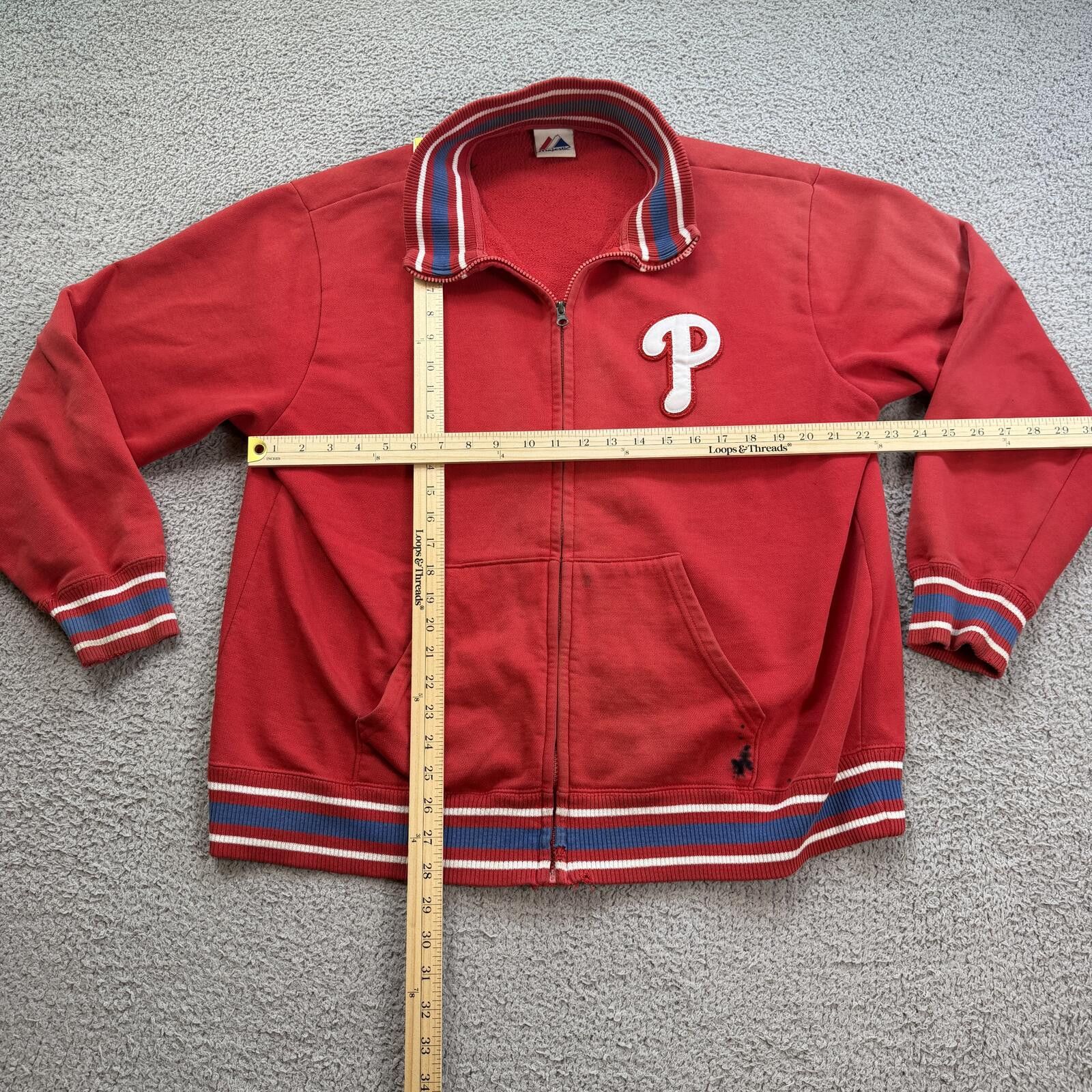 Majestic Vintage Philadelphia Phillies Majestic Full Zip Jacket L 90s Size US L / EU 52-54 / 3 - 3 Thumbnail