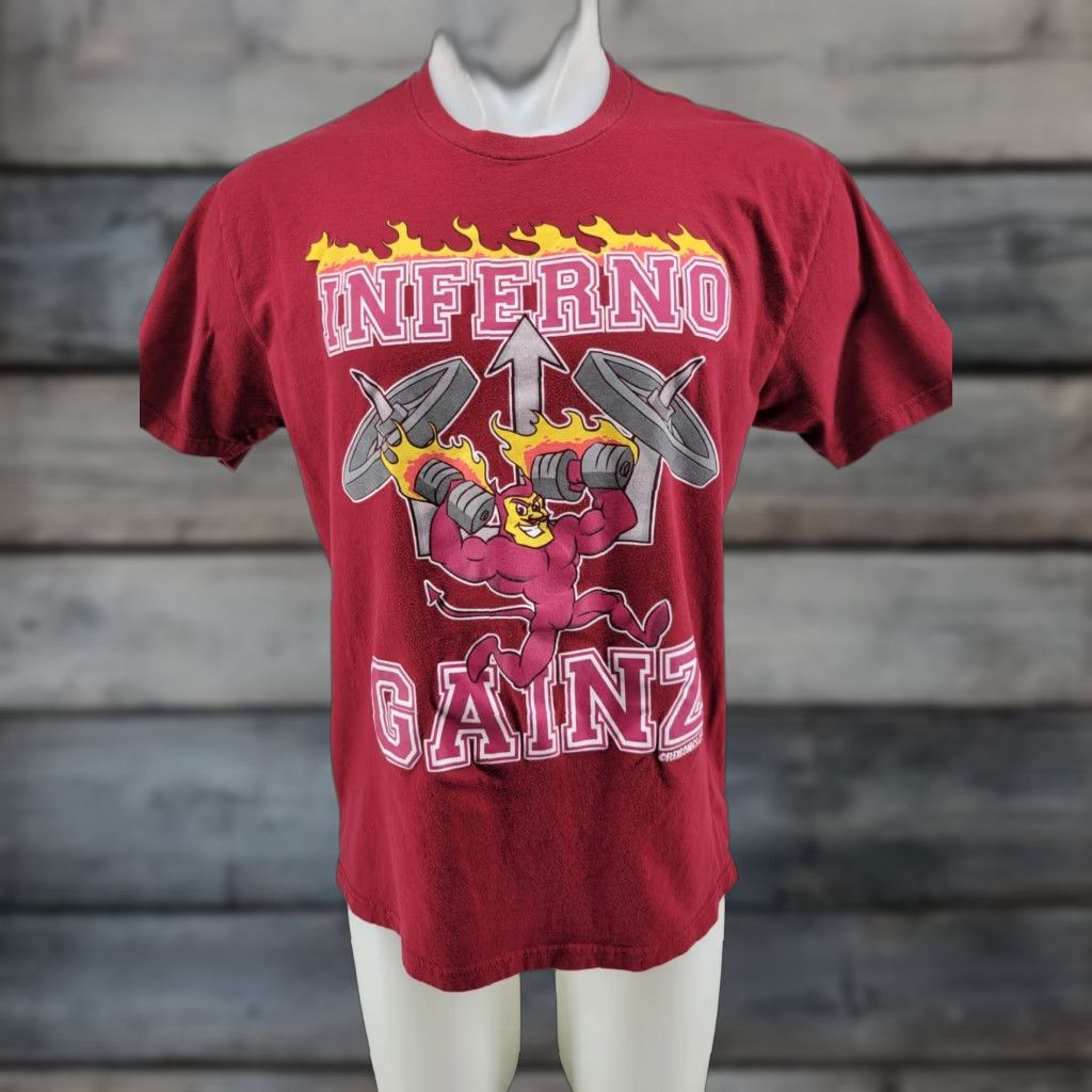 Next Level Flex Comics Inferno Games T-shirt Red Size Large Men's T-Shirt Short Sleeve Crew Neck Graphic Print Personalized Tee Preshrunk Heavy Cotton Size US L / EU 52-54 / 3 - 1 Thumbnail