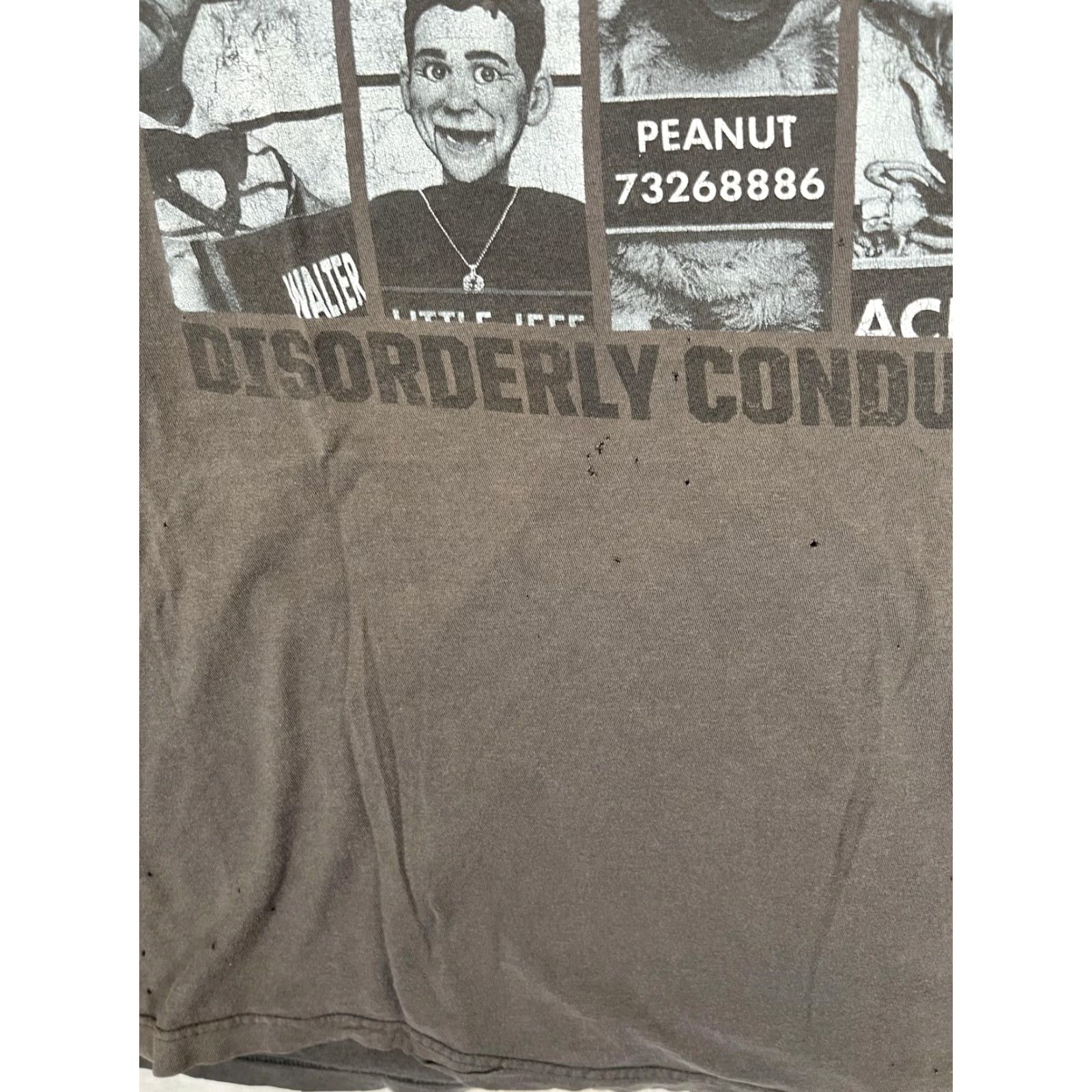 Peanuts Jeff Dunham Disorderly Conduct Tour Graphic T-Shirt Mens XL Black Walter Peanut Achmed Crew Neck Short Sleeve Size US XL / EU 56 / 4 - 7 Thumbnail