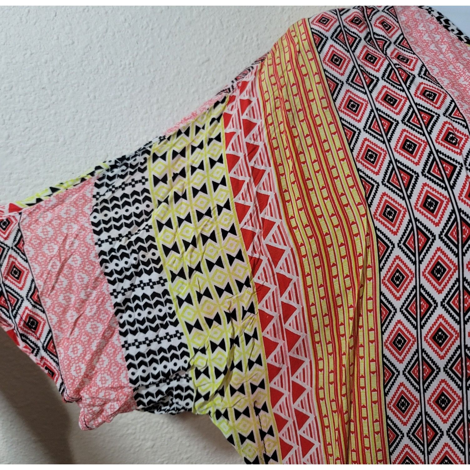 Other Cato Pink Black Yellow Geo Print Short Batwing Sleeve Large Size L / US 10 / IT 46 - 6 Thumbnail
