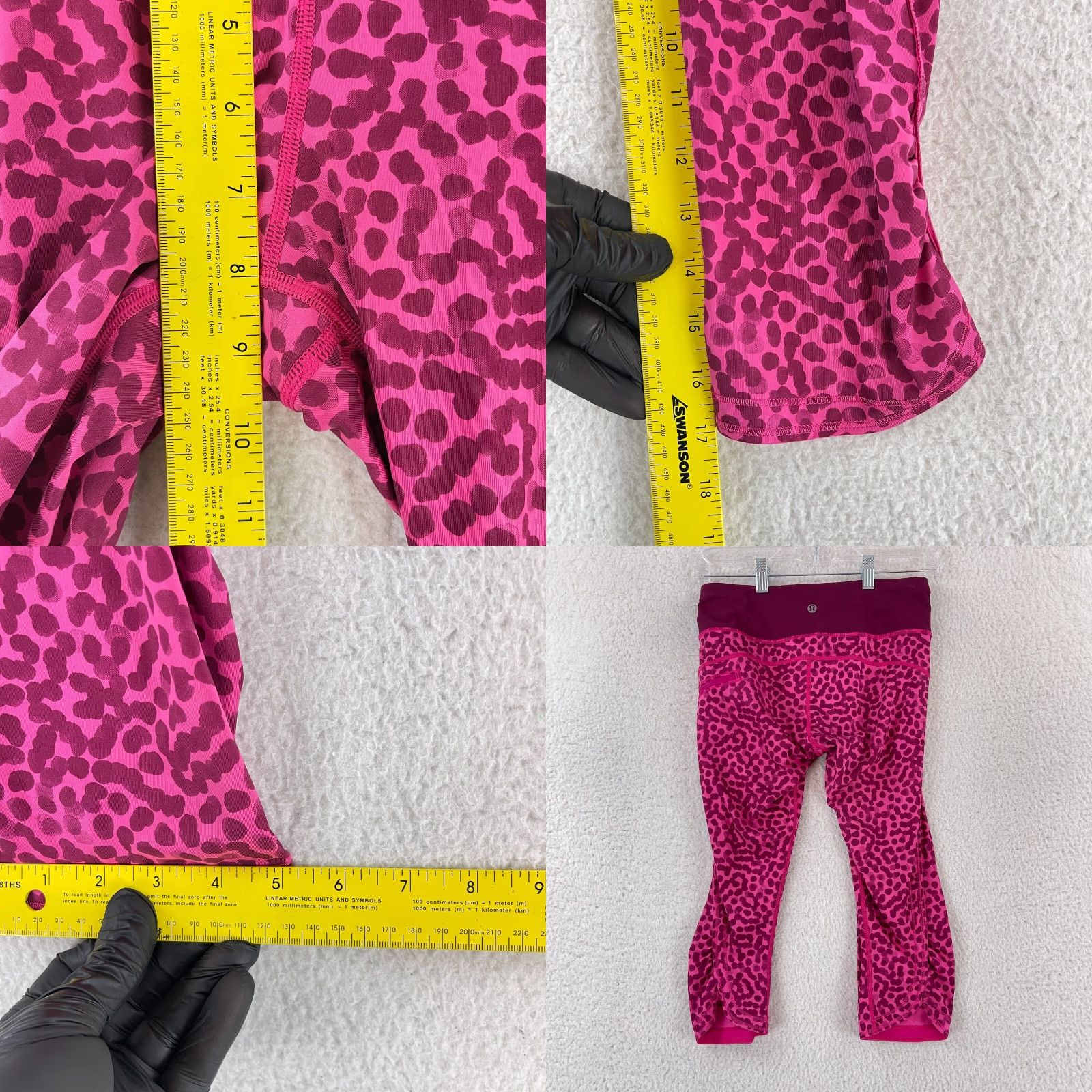 Lululemon Lululemon Speed Crop Leggings Womens Size 4 Spotted Magenta Cropped Play Athleisure Comfort Pockets Size S / US 4 / IT 40 - 8 Thumbnail