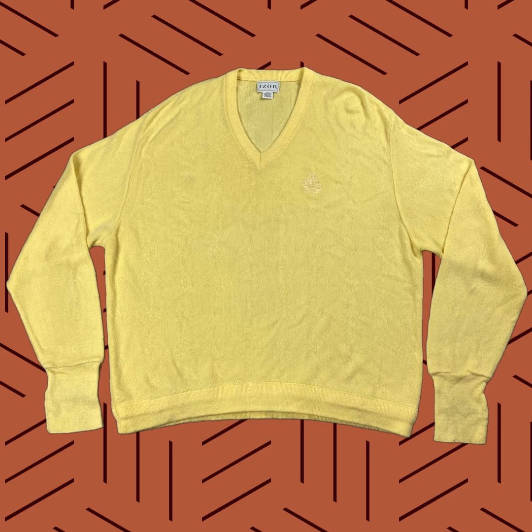 Izod VTG IZOD Cardigan Sweater Yellow Knit 2XL Big & Tall Men Embroidered USA Logo V-Neck Knit Jacket Men’s Size 2XL Size US XXL / EU 58 / 5 - 1 Thumbnail