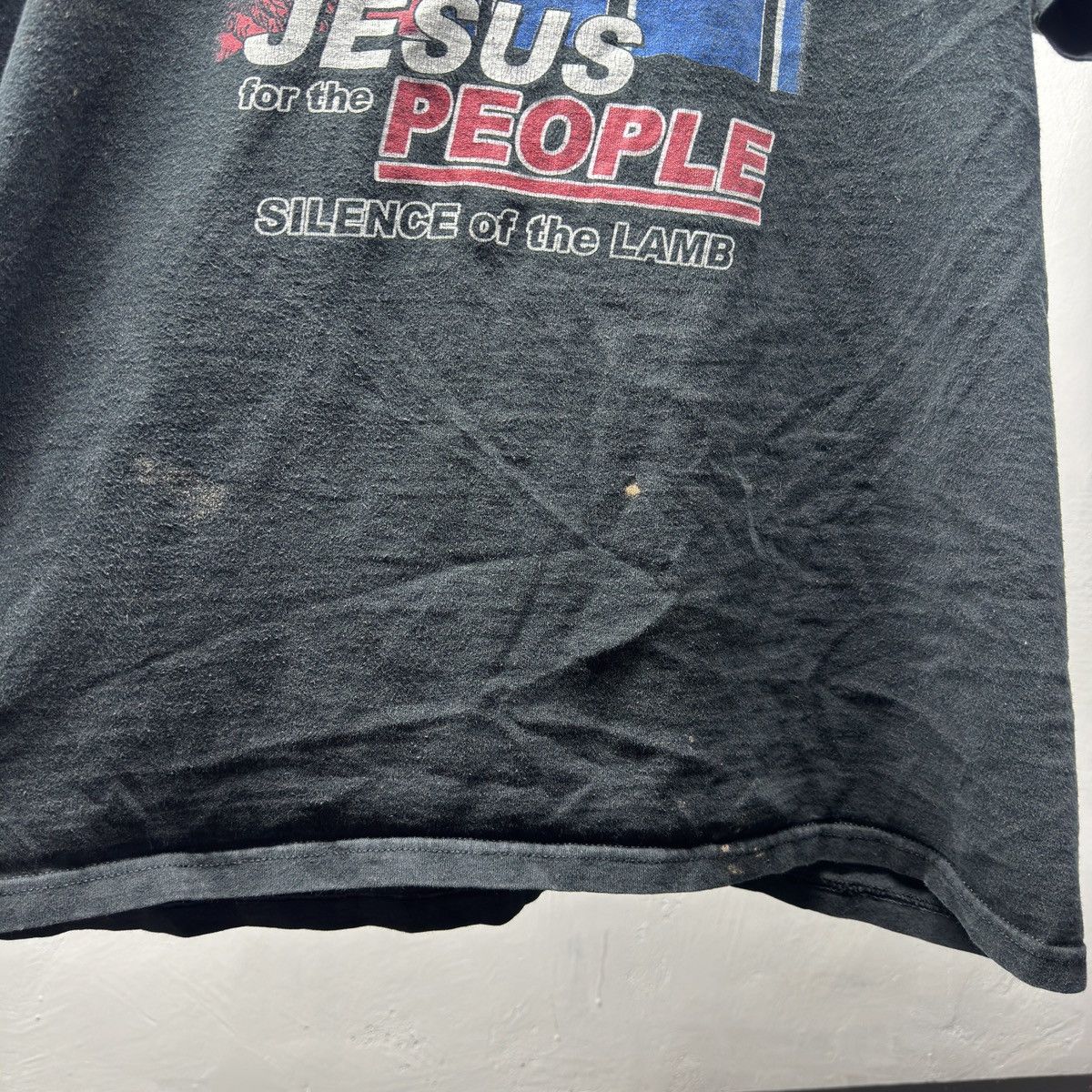 Vintage 90s Jesus Silence of the Lamb Faded Shirt ERD Grunge Size US XL / EU 56 / 4 - 6 Thumbnail