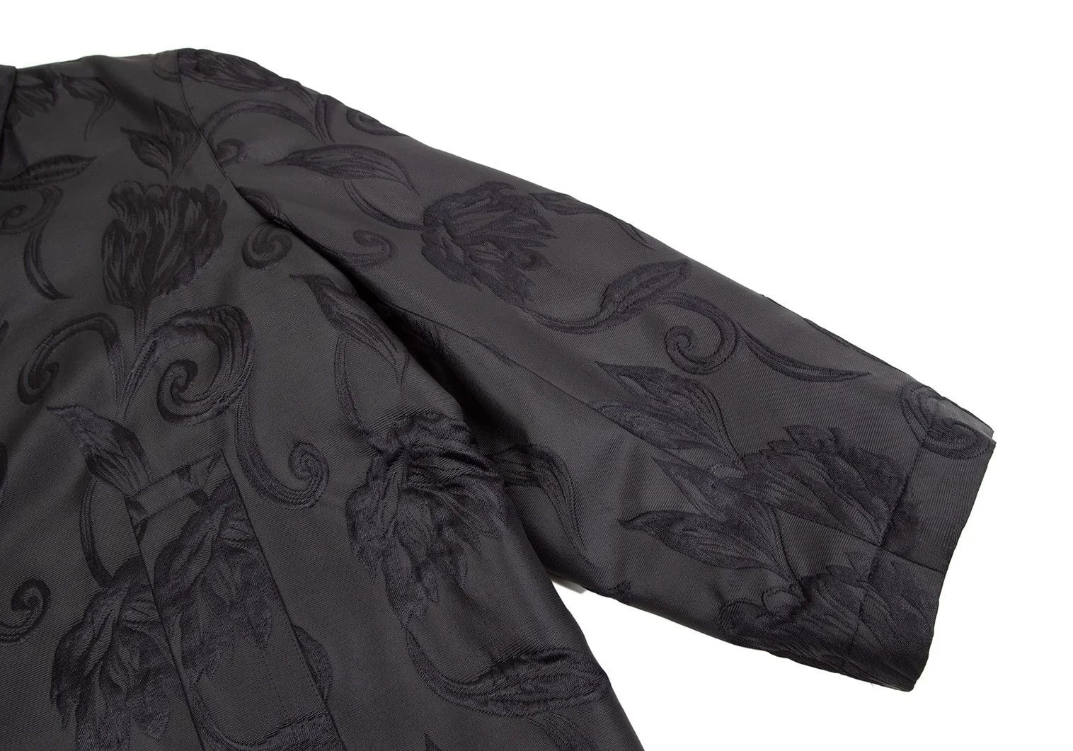 Jean Paul Gaultier Quilted Flower Jacquard Grosgrain Coat in Black, Size 48 Size US M / EU 48-50 / 2 - 6 Thumbnail