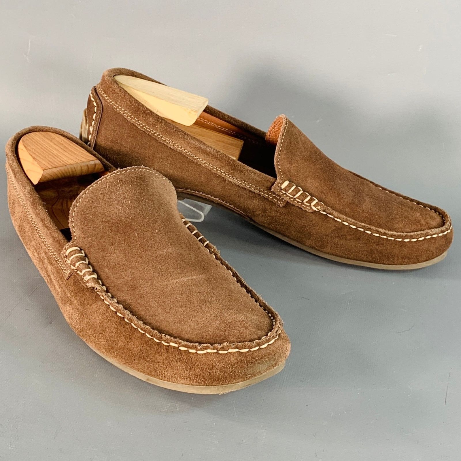 Other GINO ROSSI 10 Brown Contrast Stitch Suede Moccasin Loafers Size US 10 / EU 43 - 1 Thumbnail