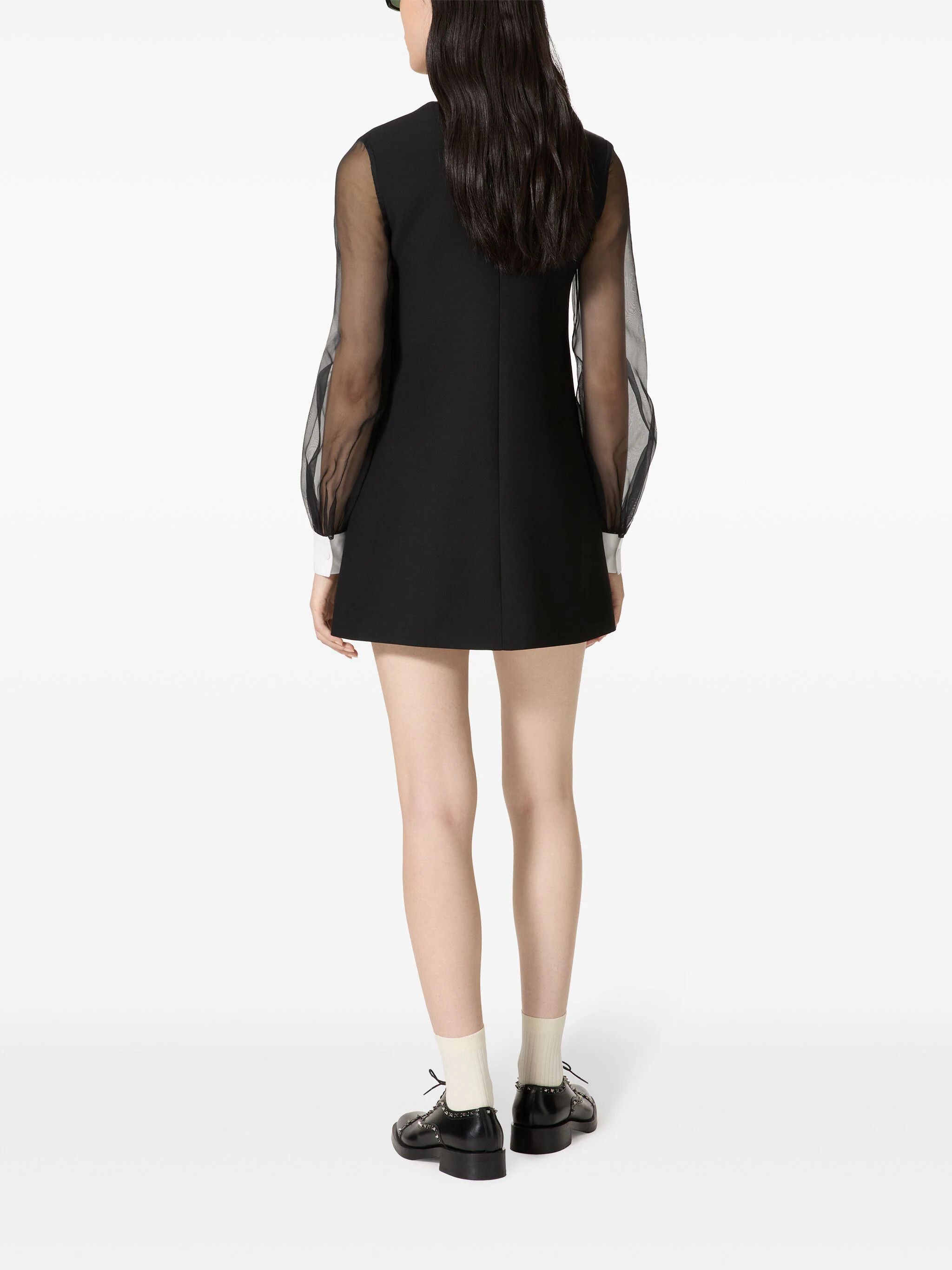 Valentino o1s22i1n0924 Crepe Couture Mini Dress in Black Size M / US 6-8 / IT 42-44 - 4 Thumbnail