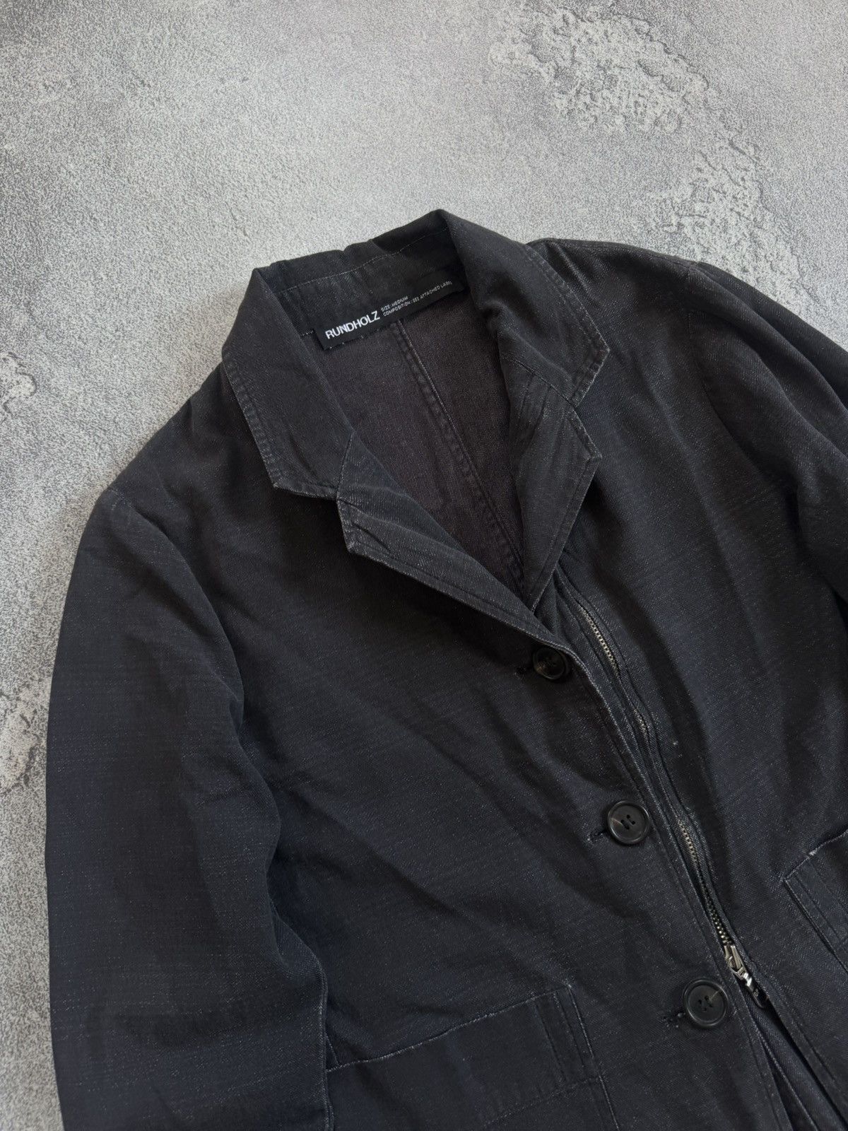 Rundholz Rundholz M/size avantgarde zip denim blazer jacket casual Size M / US 6-8 / IT 42-44 - 2 Thumbnail
