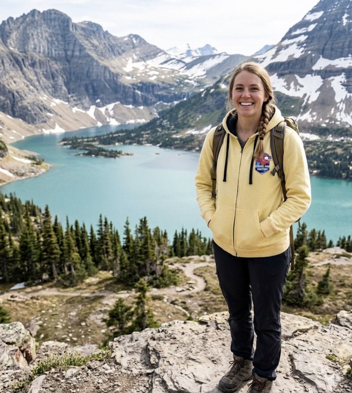Other Glacier Park Montana Yellow Medium Hoodie Zip Up Sweatshirt Size M / US 6-8 / IT 42-44 - 6 Thumbnail