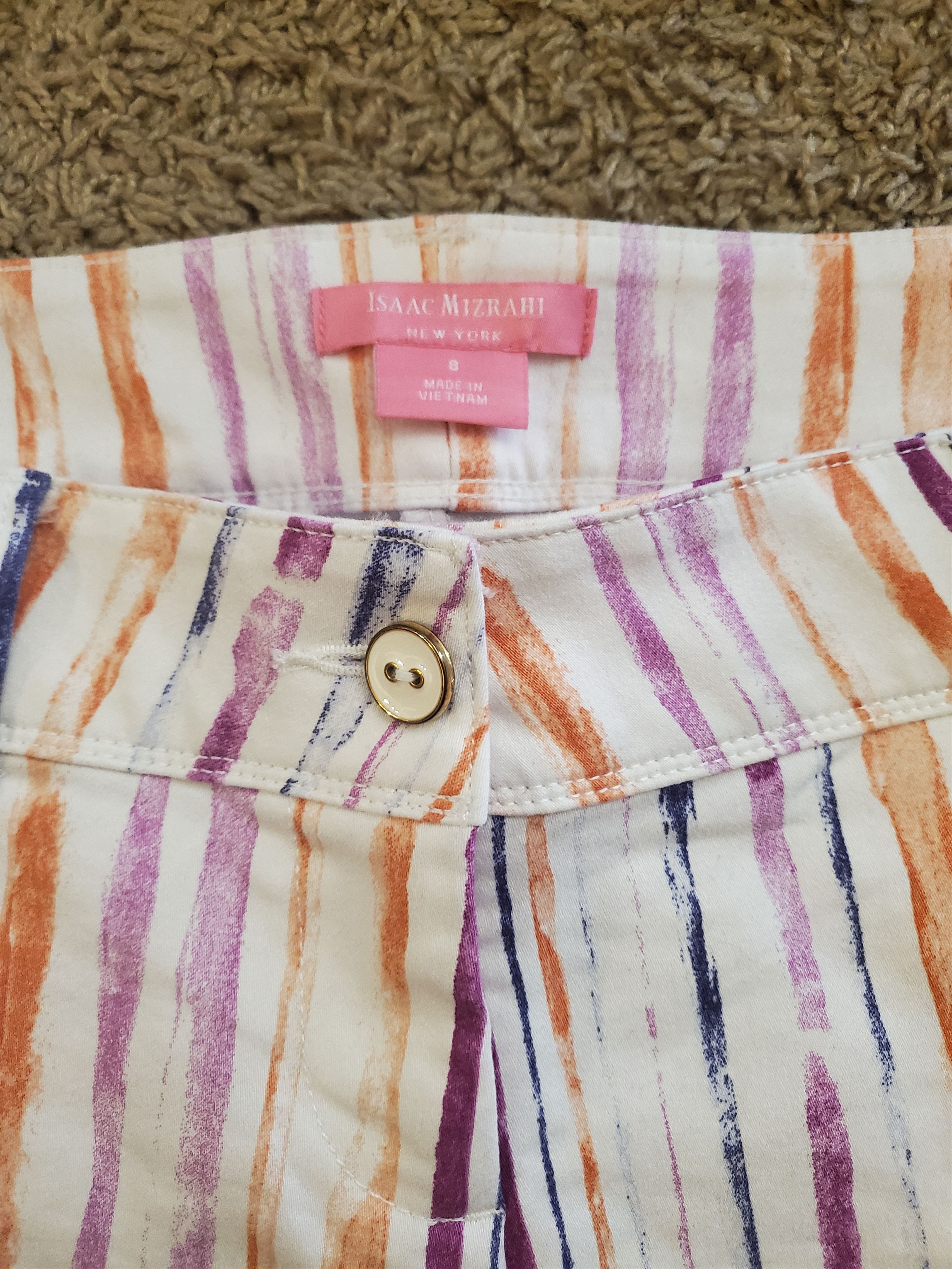 Isaac Mizrahi *NWOT* Multi-Colored Striped Shorts w/ Pockets Size 30" / US 8 / IT 44 - 4 Thumbnail