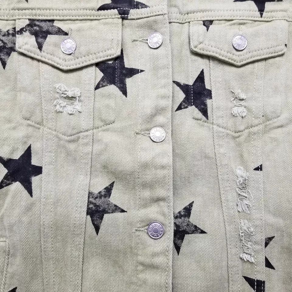 Other Zayla Jacket Womens Large Green Stars Denim Distressed Size L / US 10 / IT 46 - 14 Thumbnail