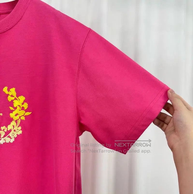 Dior Dior Summer Pink Cotton Embroidered Logo T-Shirt . Size US L / EU 52-54 / 3 - 4 Thumbnail