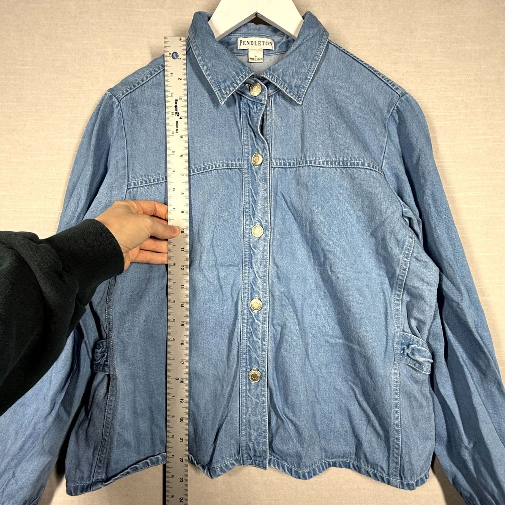 Pendleton Pendleton Shirt Women L Soft Denim Chambray Silver Button Rancher Workwear Blue Size L / US 10 / IT 46 - 3 Thumbnail