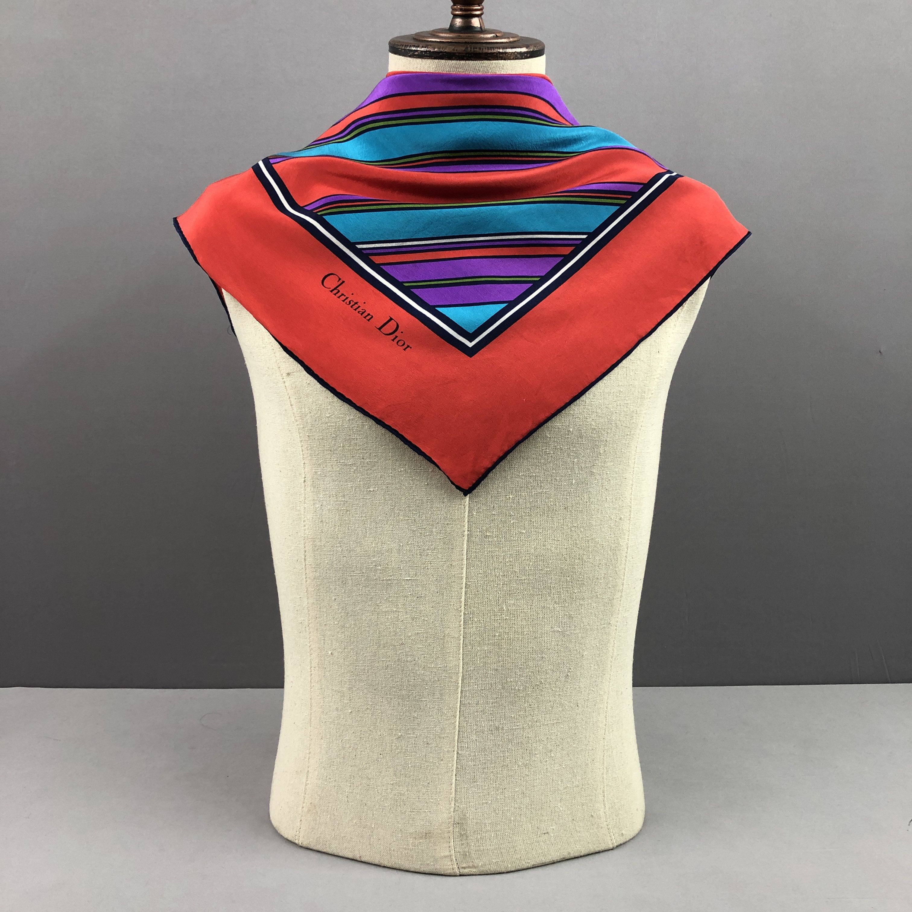 Vintage Vintage Christian Dior SILK Scarf Twill Stole Wraps Scarves Size ONE SIZE - 2 Thumbnail