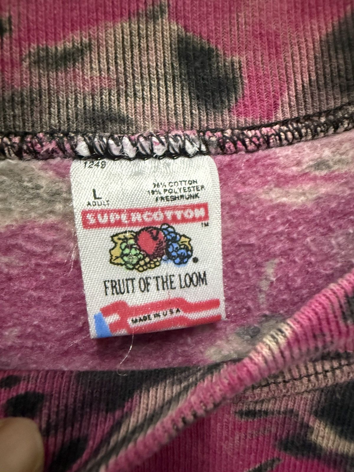 Fruit Of The Loom 🔥 Vintage 90s Fruit of the Loom Crazy Tie Dye Sweatshirt - M Size US L / EU 52-54 / 3 - 8 Thumbnail