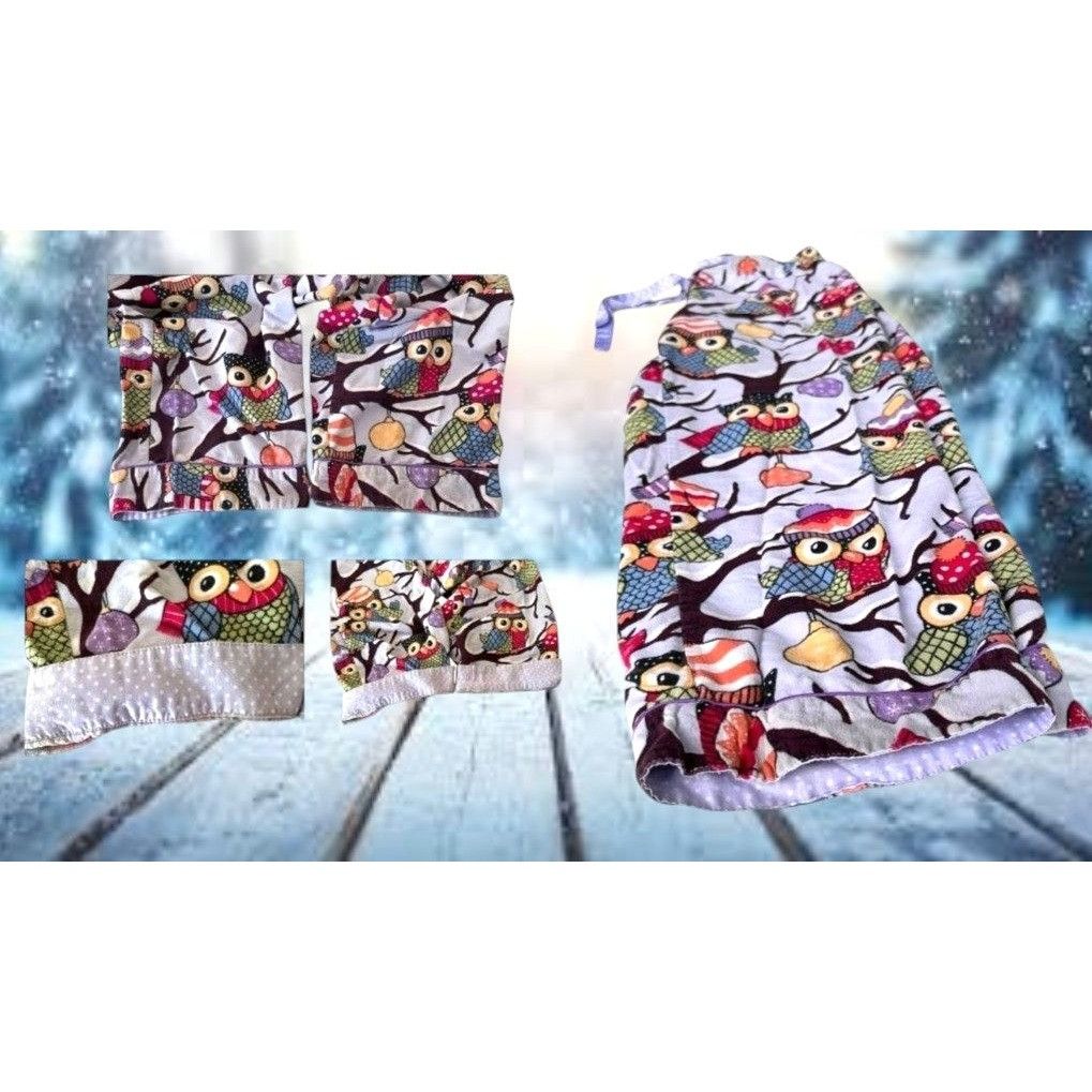 Other Nick Nora Owl Pajama Bottoms Unisex Small Purple Flannel Fro Size 30" / US 8 / IT 44 - 10 Thumbnail