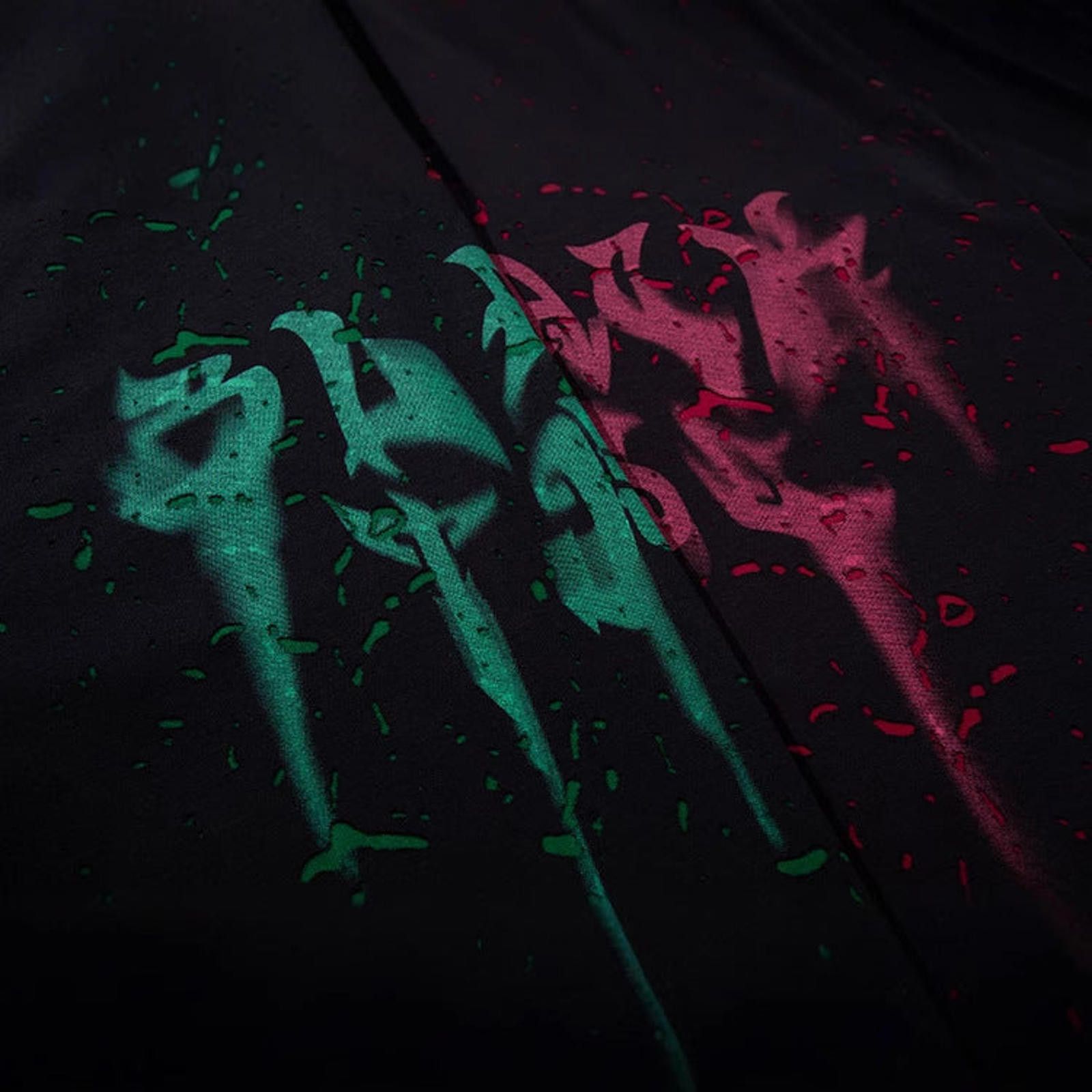 Japanese Brand Graffiti Black Oversized Graphic T-Shirt, Splatter Print Tee Size US M / EU 48-50 / 2 - 4 Thumbnail