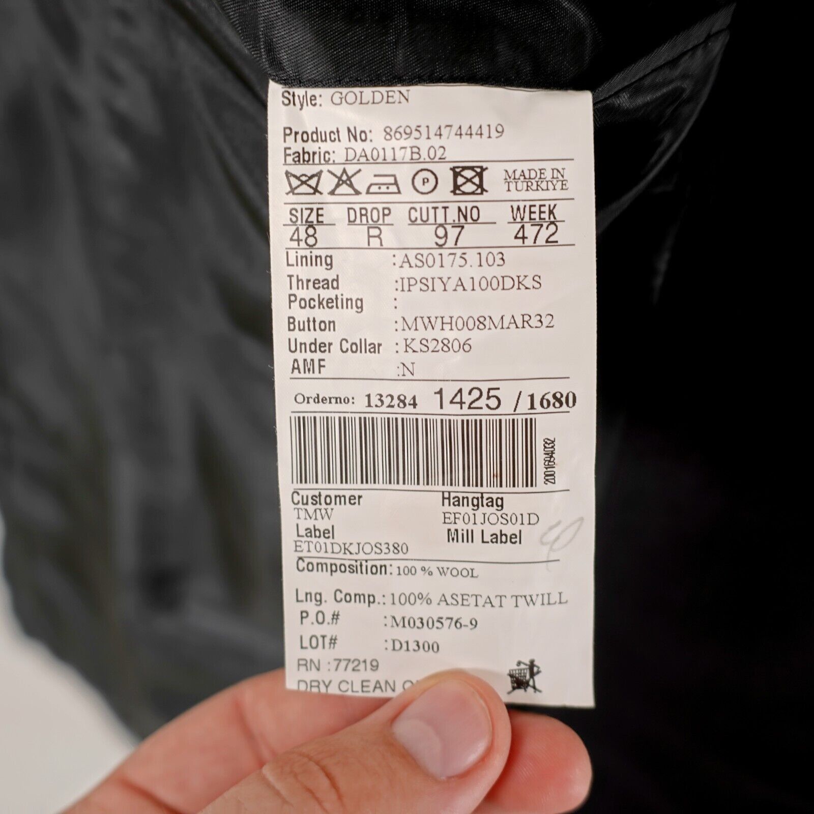 Joseph & Feiss Joseph & Feiss International Thick Textured Wool Black 44R S Size 44R - 9 Thumbnail