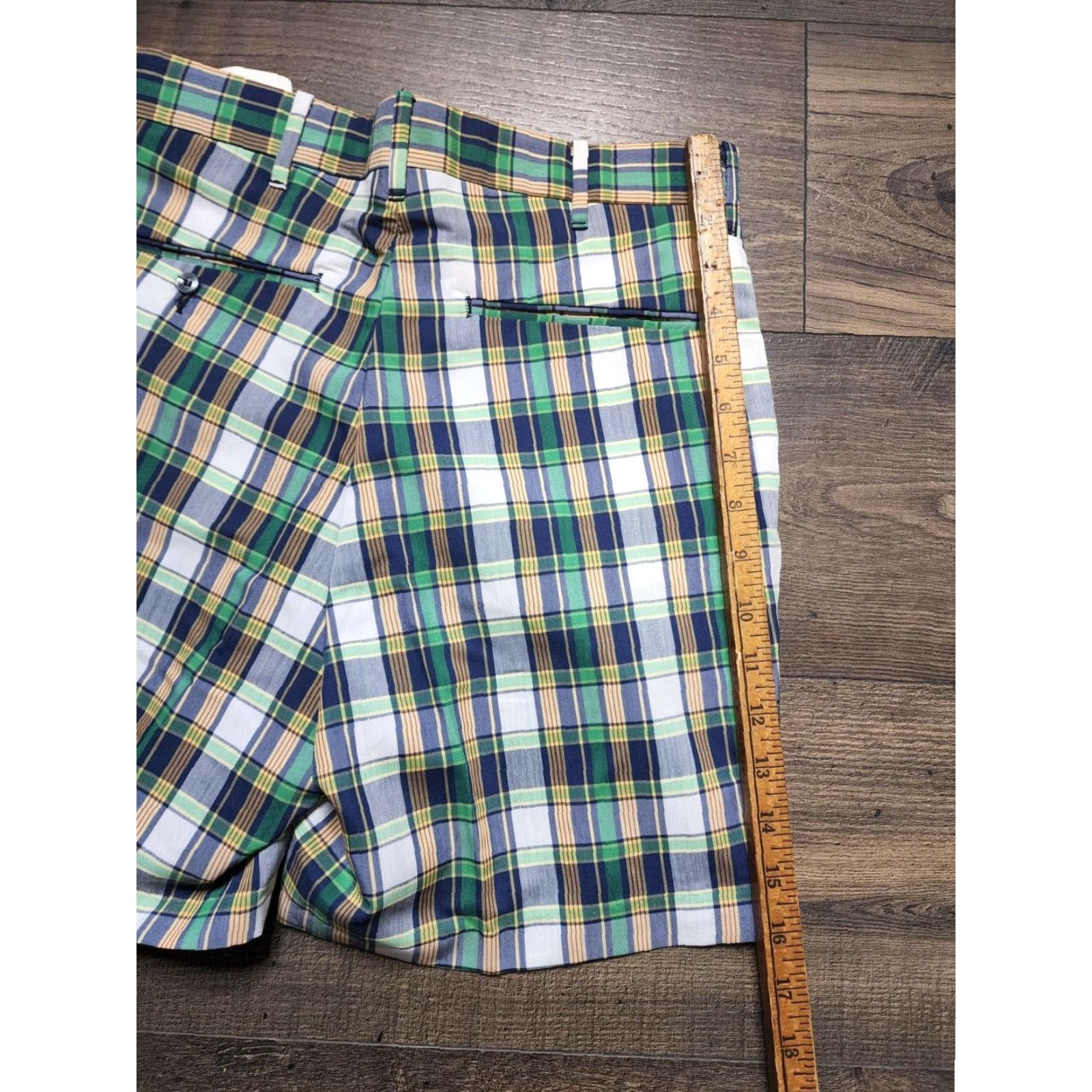 Vintage VINTAGE Tailfeathers by Spencer Golf Chino Shorts Mens 26 NOS Preppy Plaid Green 1960s Size US 26 / EU 42 - 5 Thumbnail