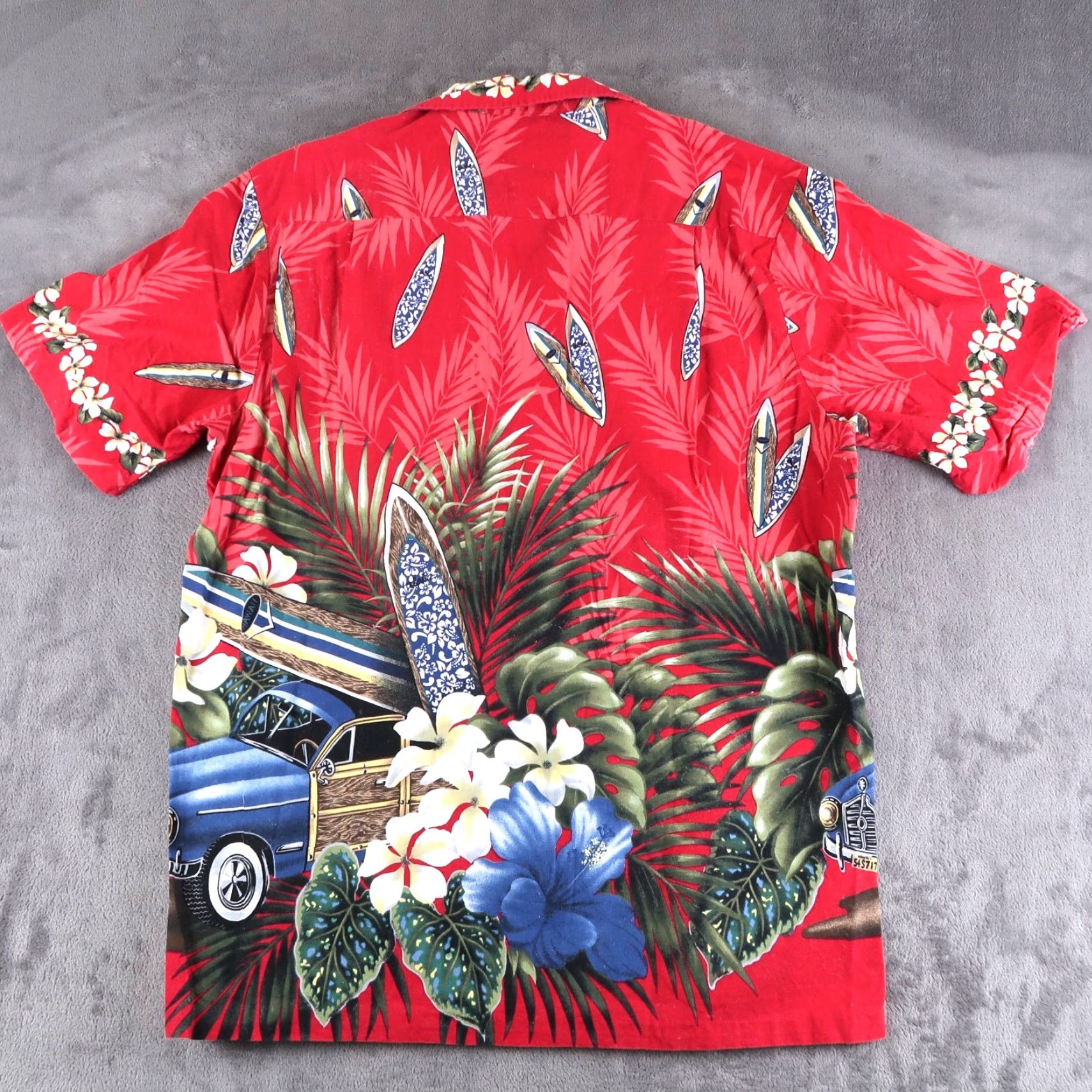 Vintage VINTAGE RJC Hawaiian Islands Shirt Men's L Red Floral Button Up Short Sleeve Collar Down Accessories: Button Size US L / EU 52-54 / 3 - 2 Thumbnail