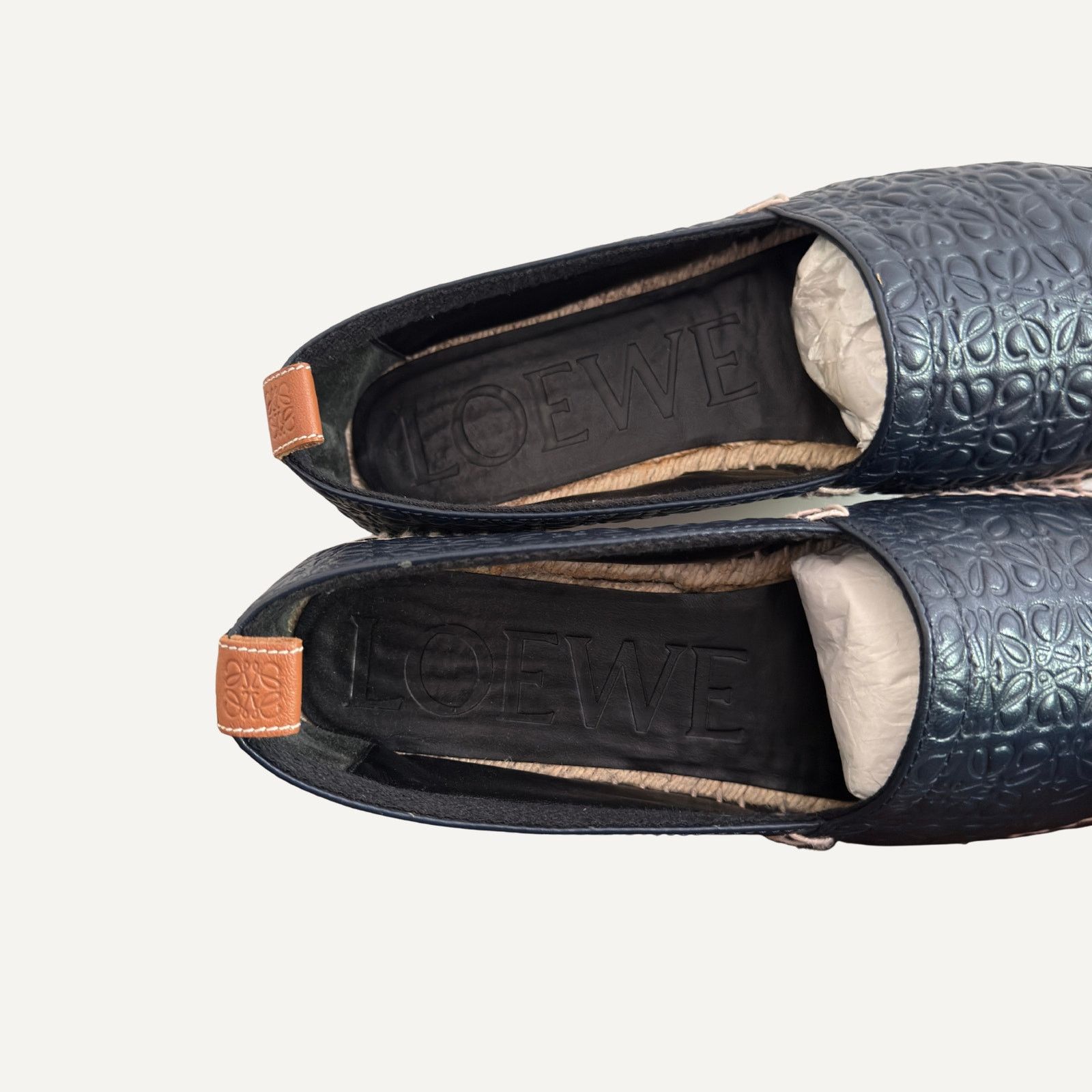 Loewe Loewe Anagram Monogram Leather Espadrilles Navy 43 Size US 10 / EU 43 - 4 Thumbnail