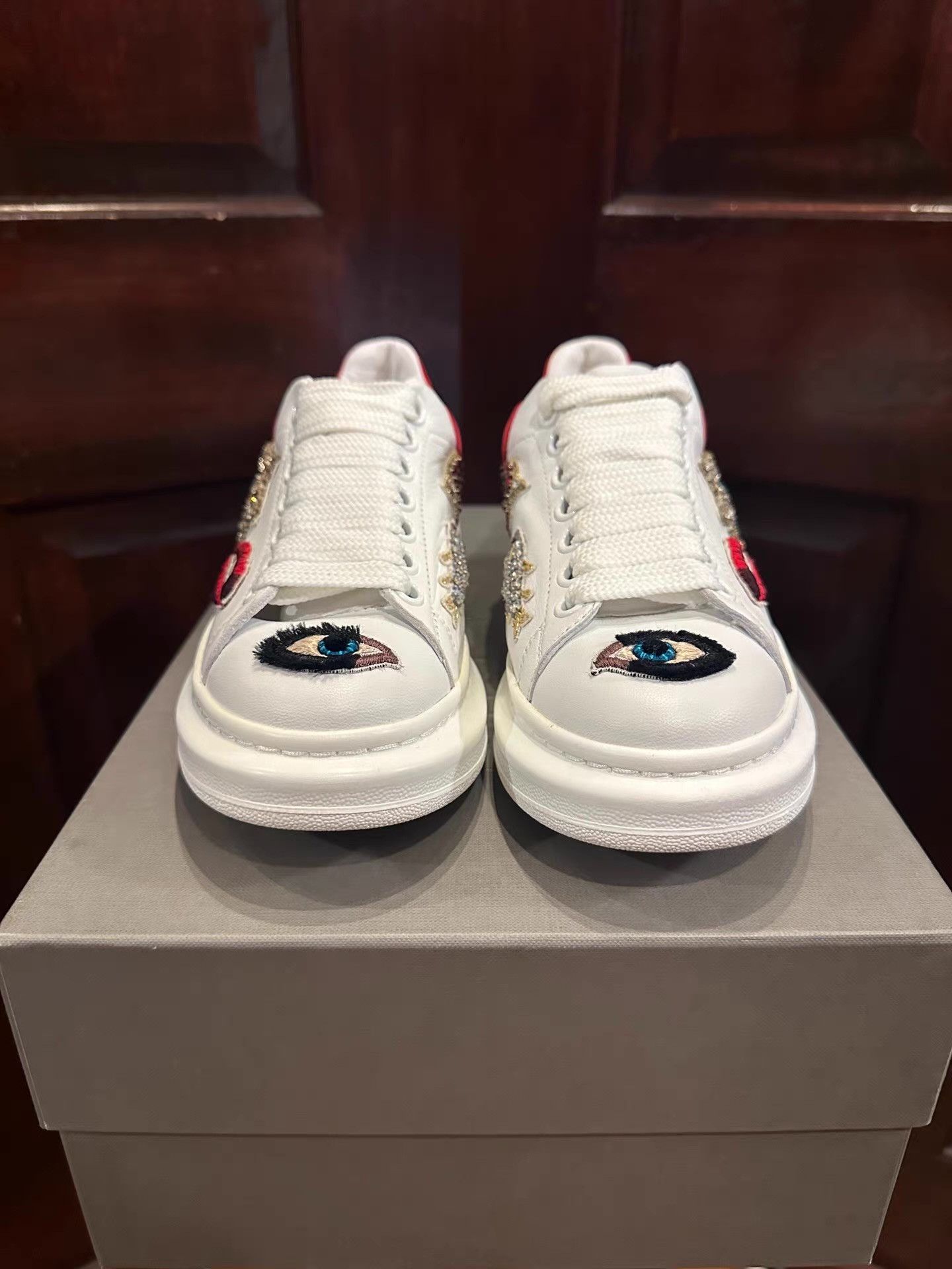Alexander McQueen Alexander McQueen Heavy‑Duty Rhinestone & Pearl Ｑ25 Size US 6 / IT 36 - 1 Thumbnail