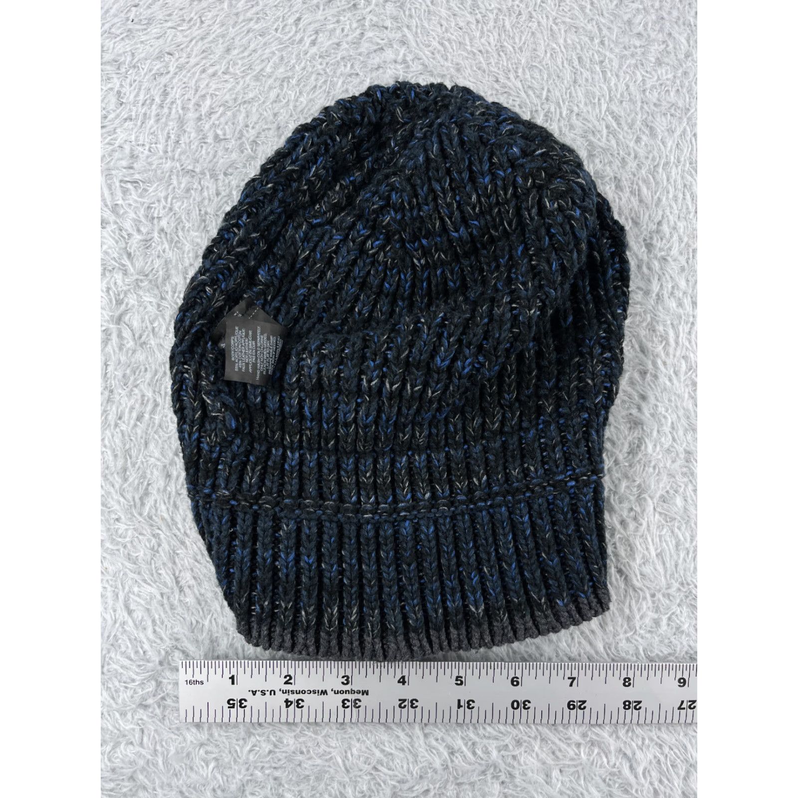 Express Express Beanie Toque Adult One Size Blue Black Knit Acrylic Cotton Blend Ski Size ONE SIZE - 6 Thumbnail