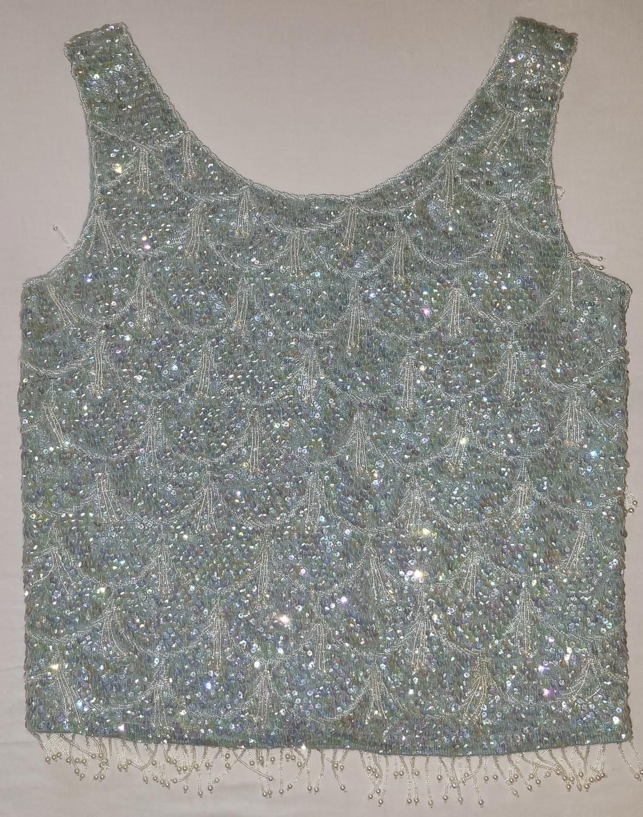 Designer 1950's vintage Harilela's women's blue tanktop Size M / US 6-8 / IT 42-44 - 1 Thumbnail