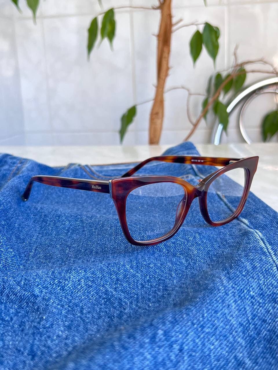 Designer × Vintage Max Mara '00s Double Logo Square Brown Frame Glasses Eyewear Size ONE SIZE - 7 Thumbnail