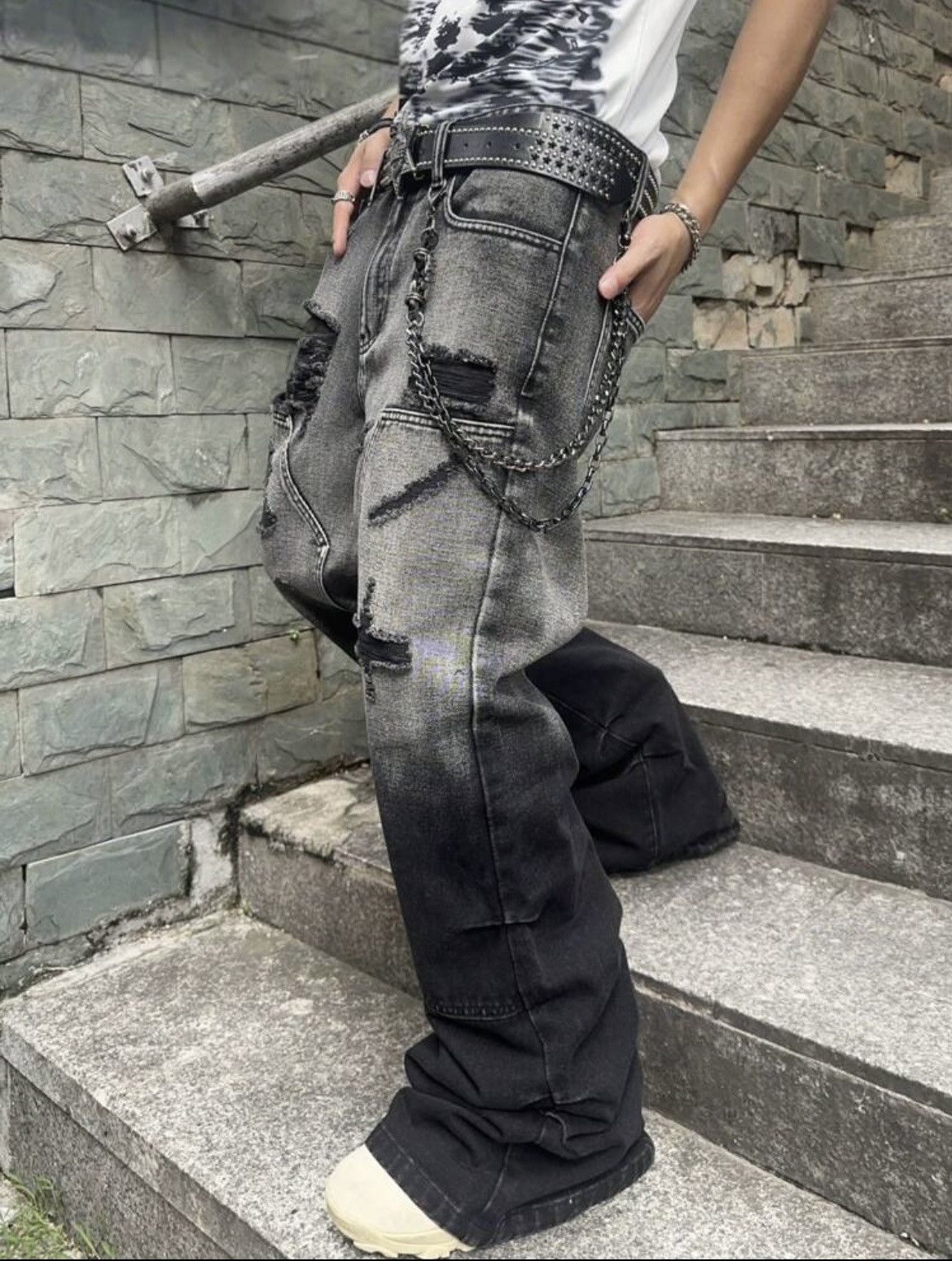 Other Y2k ripped baggy flared jeans Size US 34 / EU 50 - 5 Thumbnail