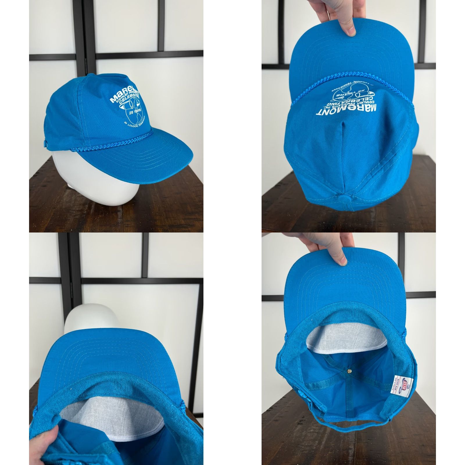 Vintage Maremont Exhaust Products Inc Hat Cap Strap Back Adult Blue 25 Years 90s Cars Exhaust Baseball Cap Adjustable Mens Blue Cap Size ONE SIZE - 8 Thumbnail