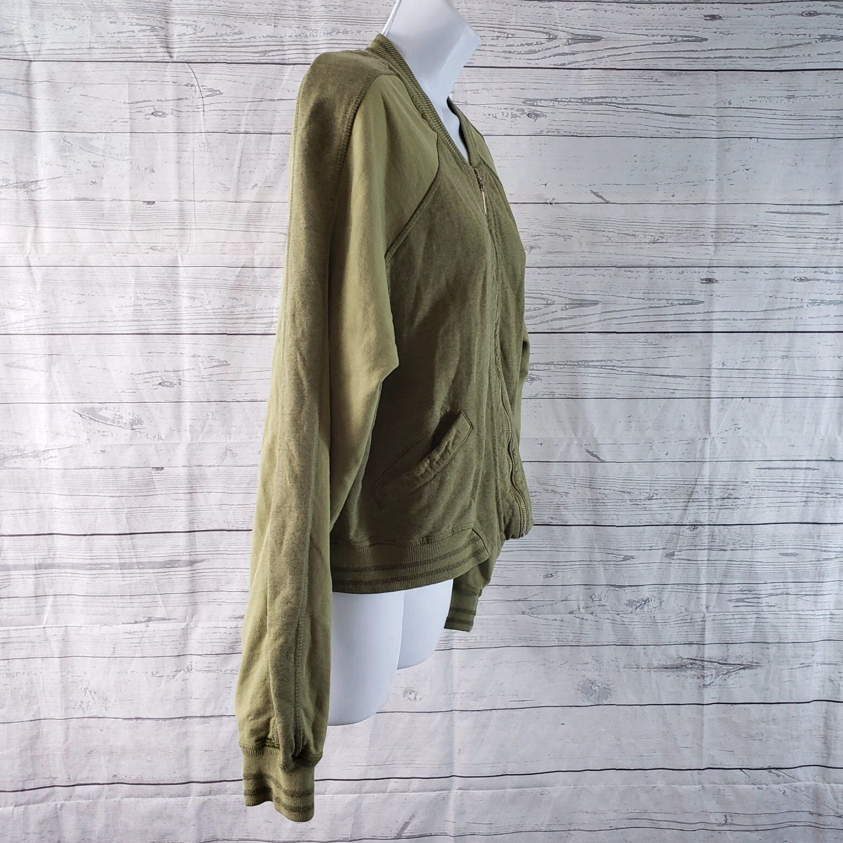 Hard Tail Hard Tail Forever Womens Full Zip Sweatshirt Sz Medium Green Cotton Shirt Womens Medium Green Full Zip 80s-90s Size M / US 6-8 / IT 42-44 - 3 Thumbnail