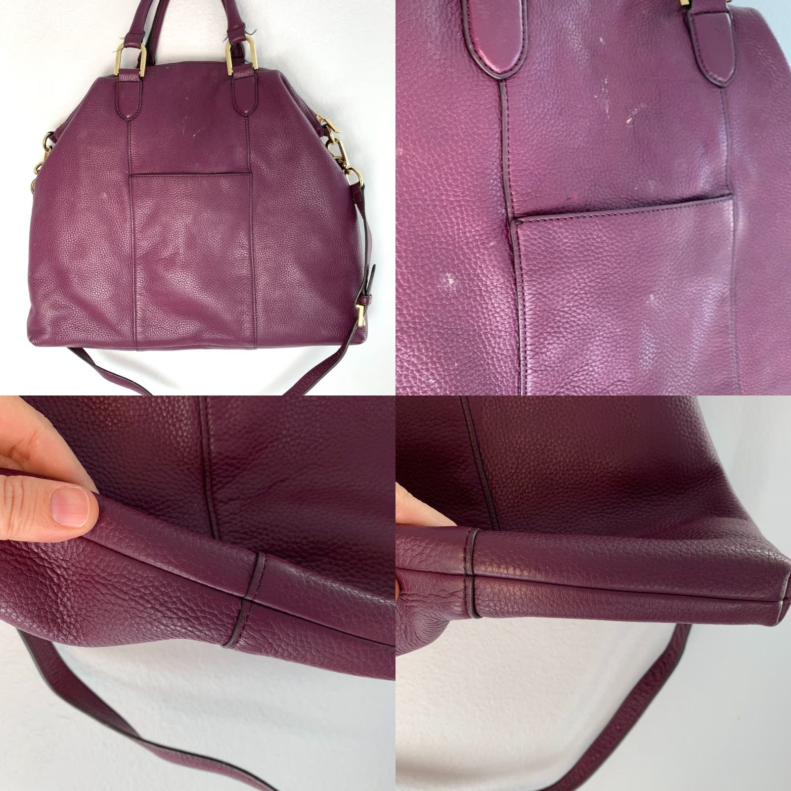 Vintage **G.I.L.I Purple Leather Crossbody Convertible Satchel Tassel** User: **G.I.L.I Purple Leather Convertible Crossbody Satchel Tassel** Size ONE SIZE - 8 Thumbnail