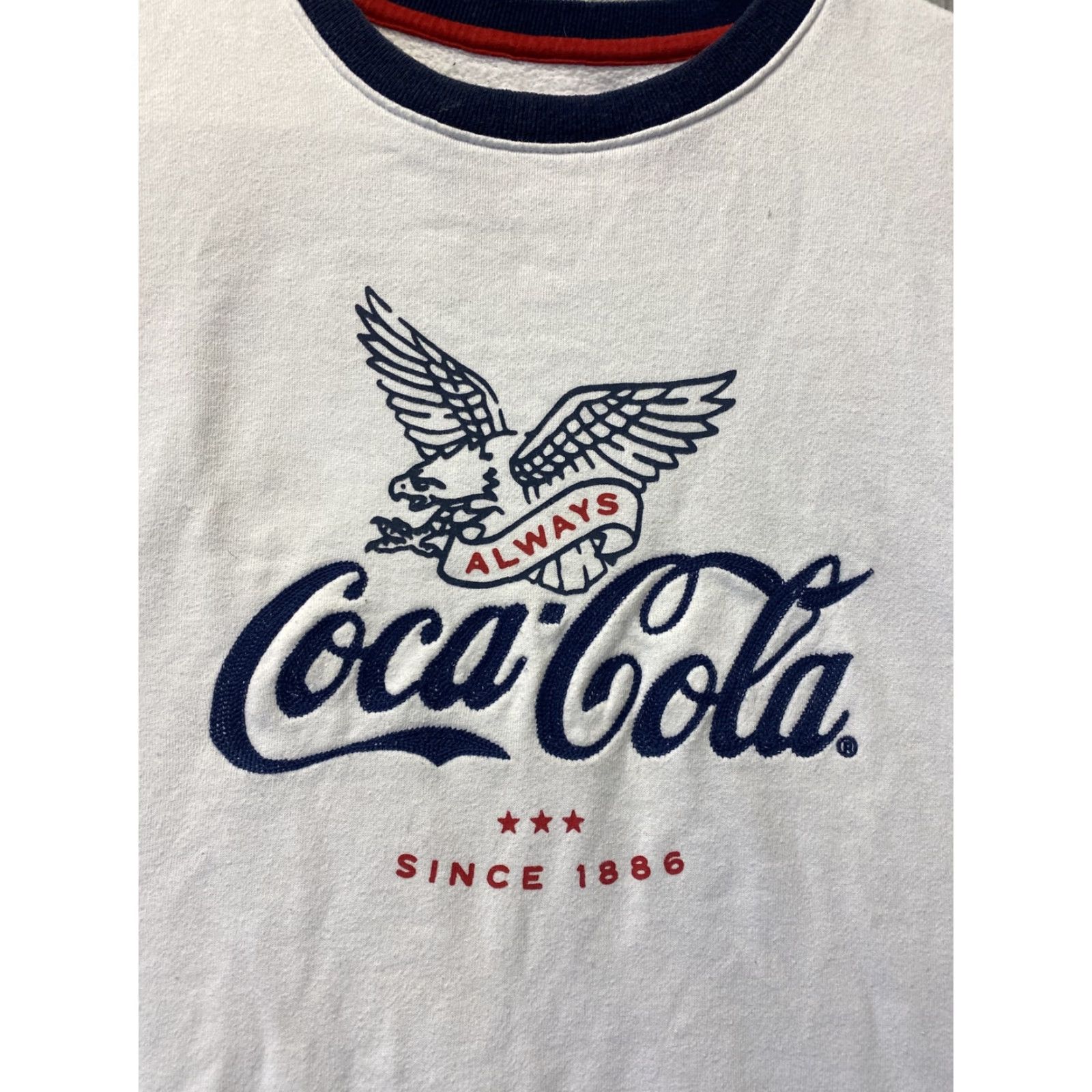 Vintage VINTAGE Coca-Cola Mens Crewneck Sweatshirt Size Medium White Cotton Blend Pullover 80s 90s Size US M / EU 48-50 / 2 - 2 Thumbnail