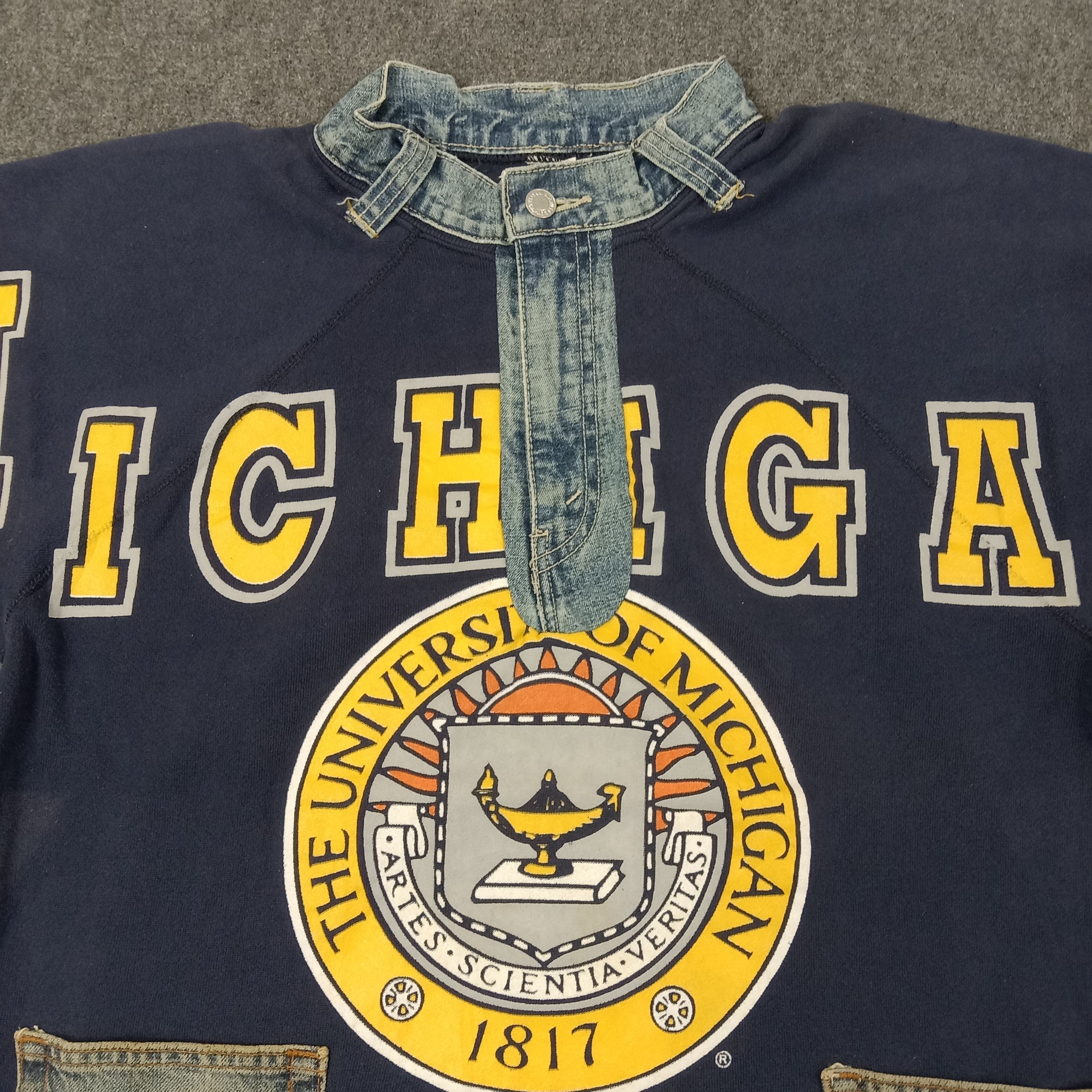 Vintage University Of Michigan American Promo Sweatshirt C245N20 Size US L / EU 52-54 / 3 - 2 Thumbnail