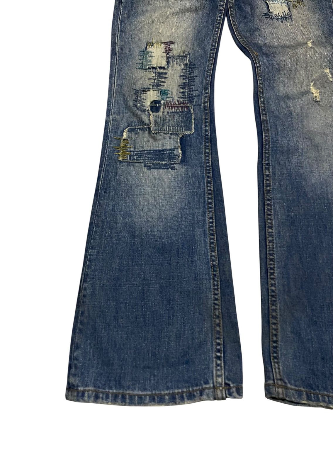 14th Addiction Very Rare Vintage Brand La:Rl Flared Patchwork Jeans 2000s Size US 31 - 7 Thumbnail