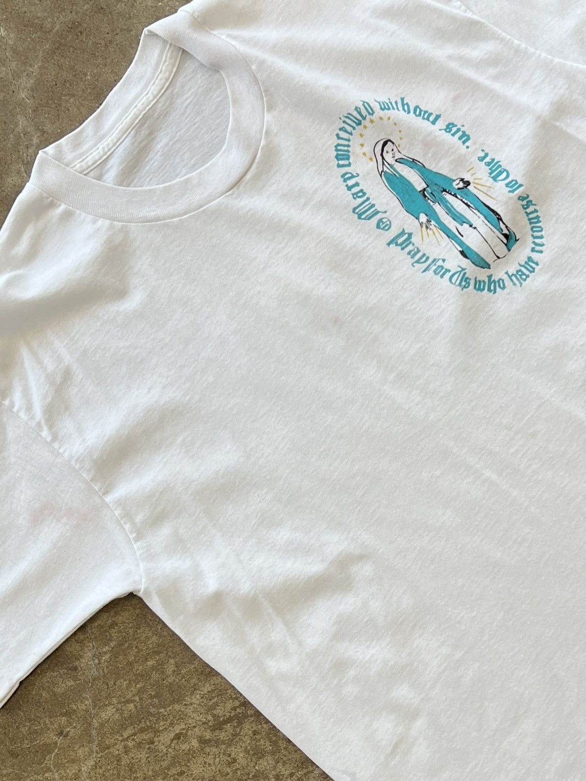 Vintage Vintage 90s 1991 Religious Virgin Mary Church Tee Large Size US L / EU 52-54 / 3 - 4 Thumbnail