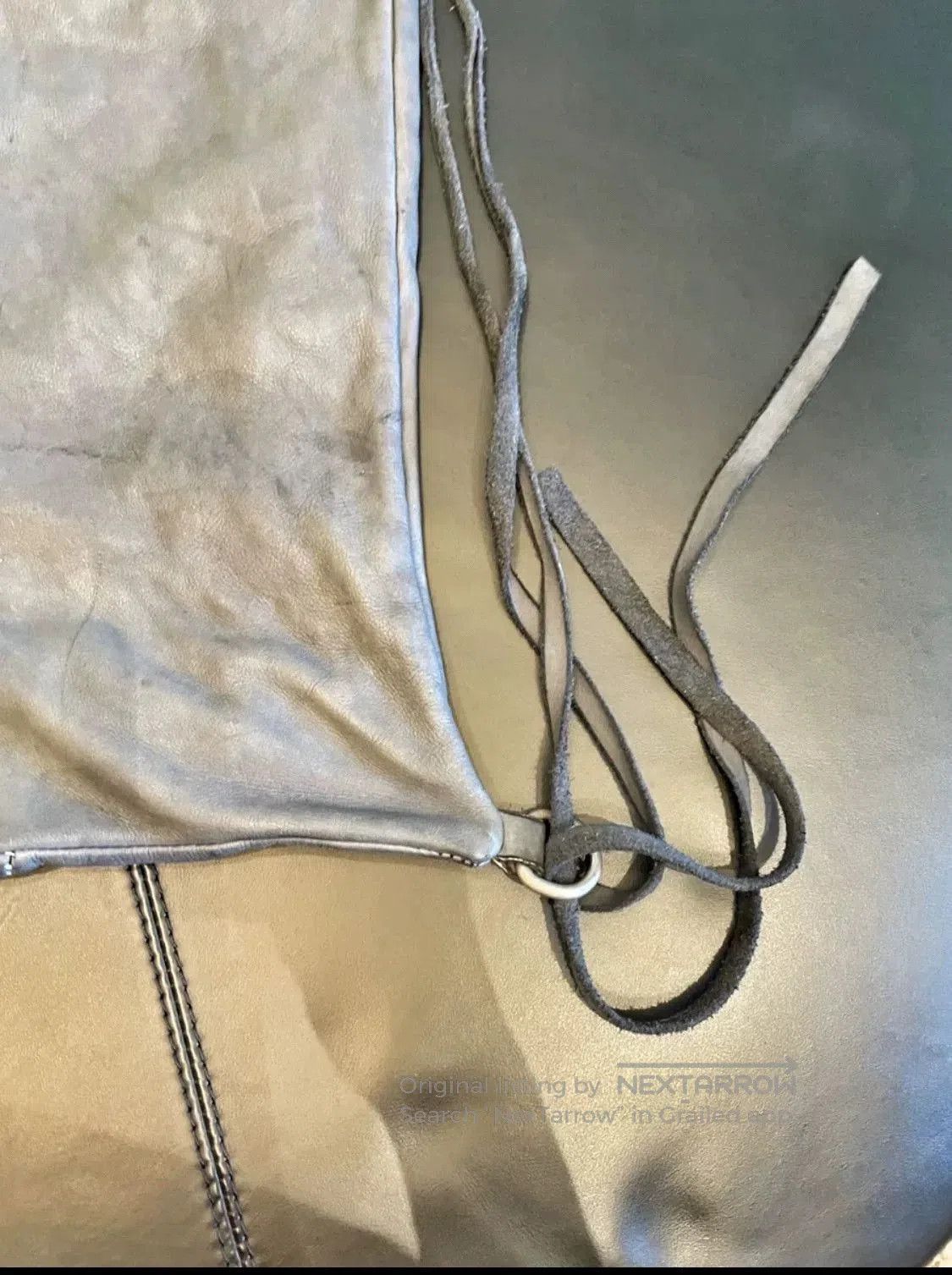 Leon Emanuel Blanck Cowhide Washed Gray Oversized Pocket Bag. Size ONE SIZE - 3 Thumbnail