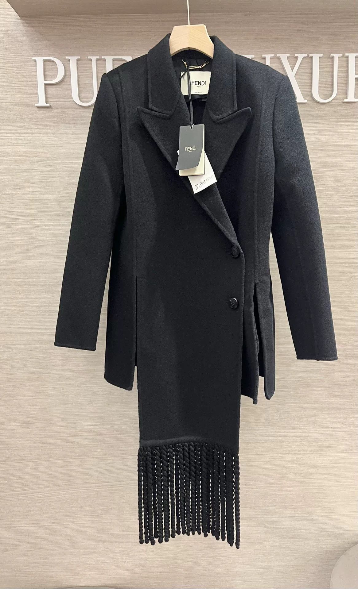 Fendi Fendi Wool Coat with Scarf Decoration Size US S / EU 44-46 / 1 - 1 Thumbnail