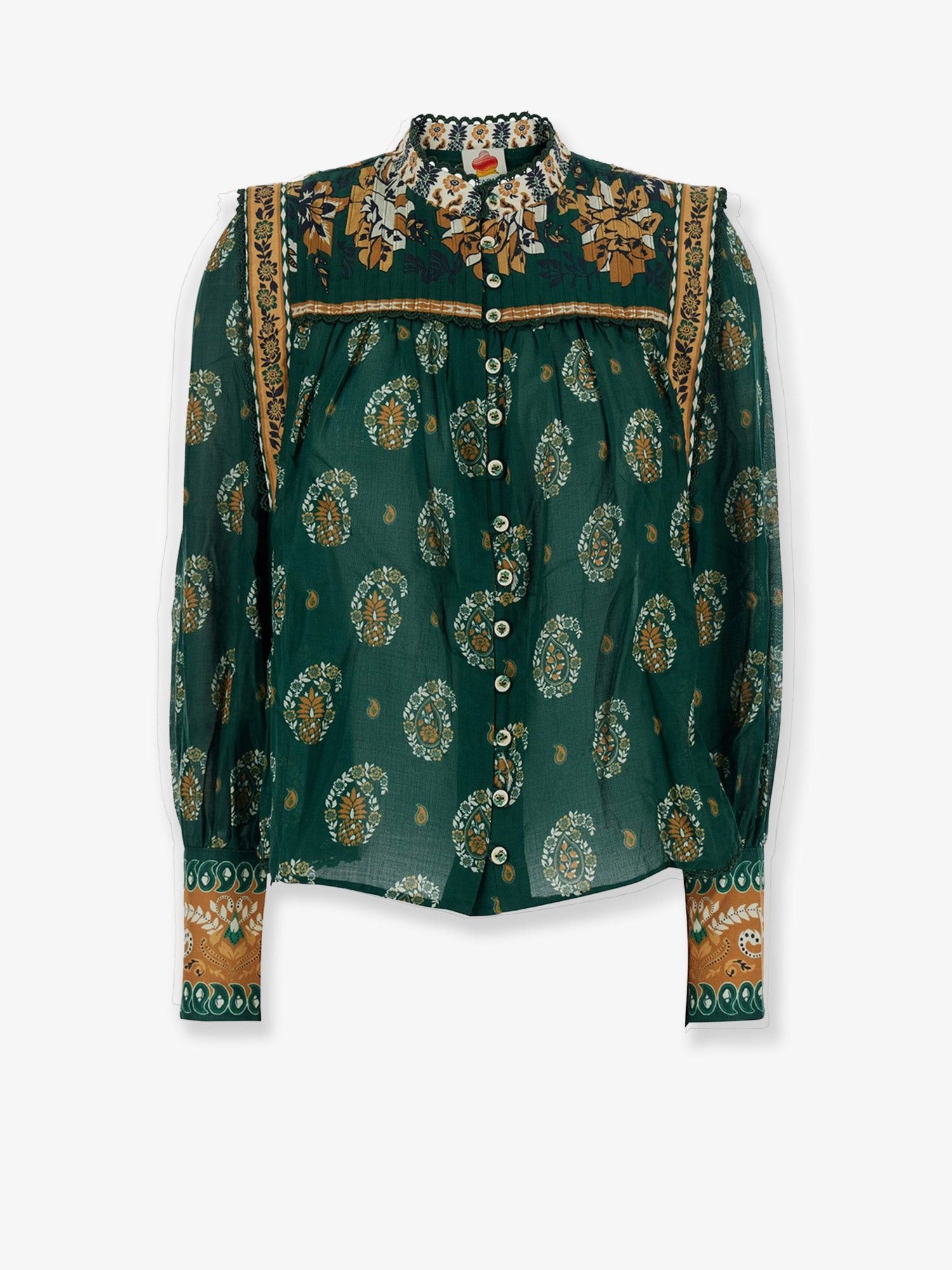 Farm Rio Tayla Cotton Shirt Size L / US 10 / IT 46 - 1 Thumbnail