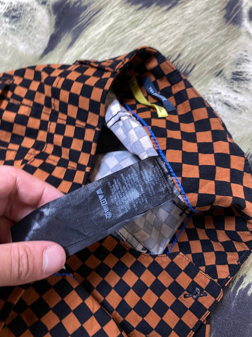 Japanese Brand Anthropologie Maeve Orange/Black Check Flared Baggy Pants Size US 26 / EU 42 - 3 Thumbnail