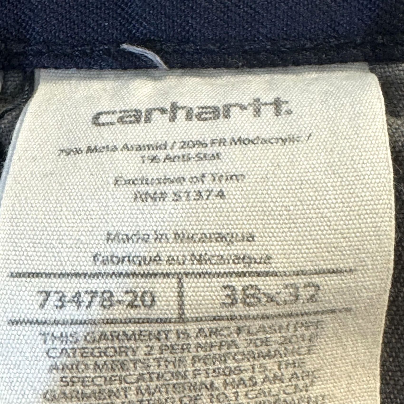 Carhartt VINTAGE Carhartt FR Work Pants Mens 38x32 CAT2 Arc Flash NFPA70E Navy Pants Mens 38x32 Navy Carhartt FR Work Pants Arc Flash NFPA70E Navy Men 38x32 Size US 38 / EU 54 - 5 Thumbnail